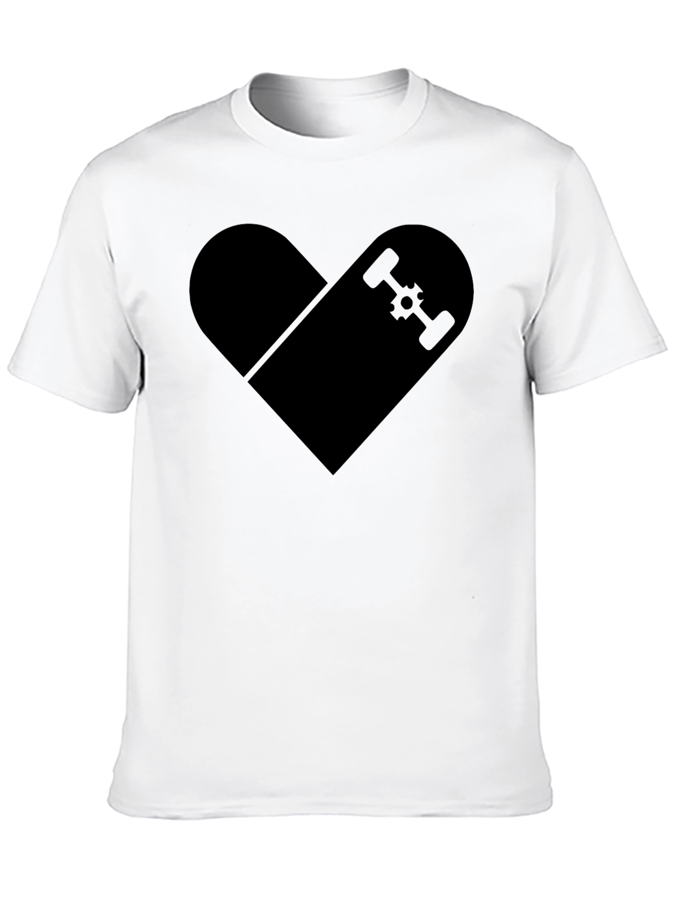 Skateboard Heart Graphic T-Shirt - Classic Black Tee