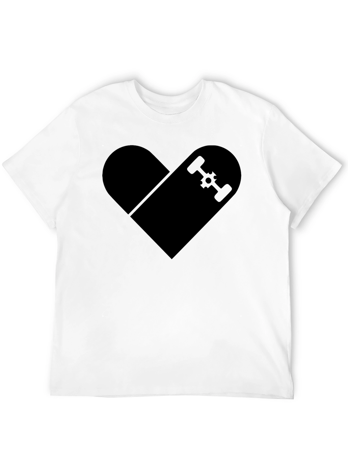 Skateboard Heart Graphic T-Shirt - Classic Black Tee