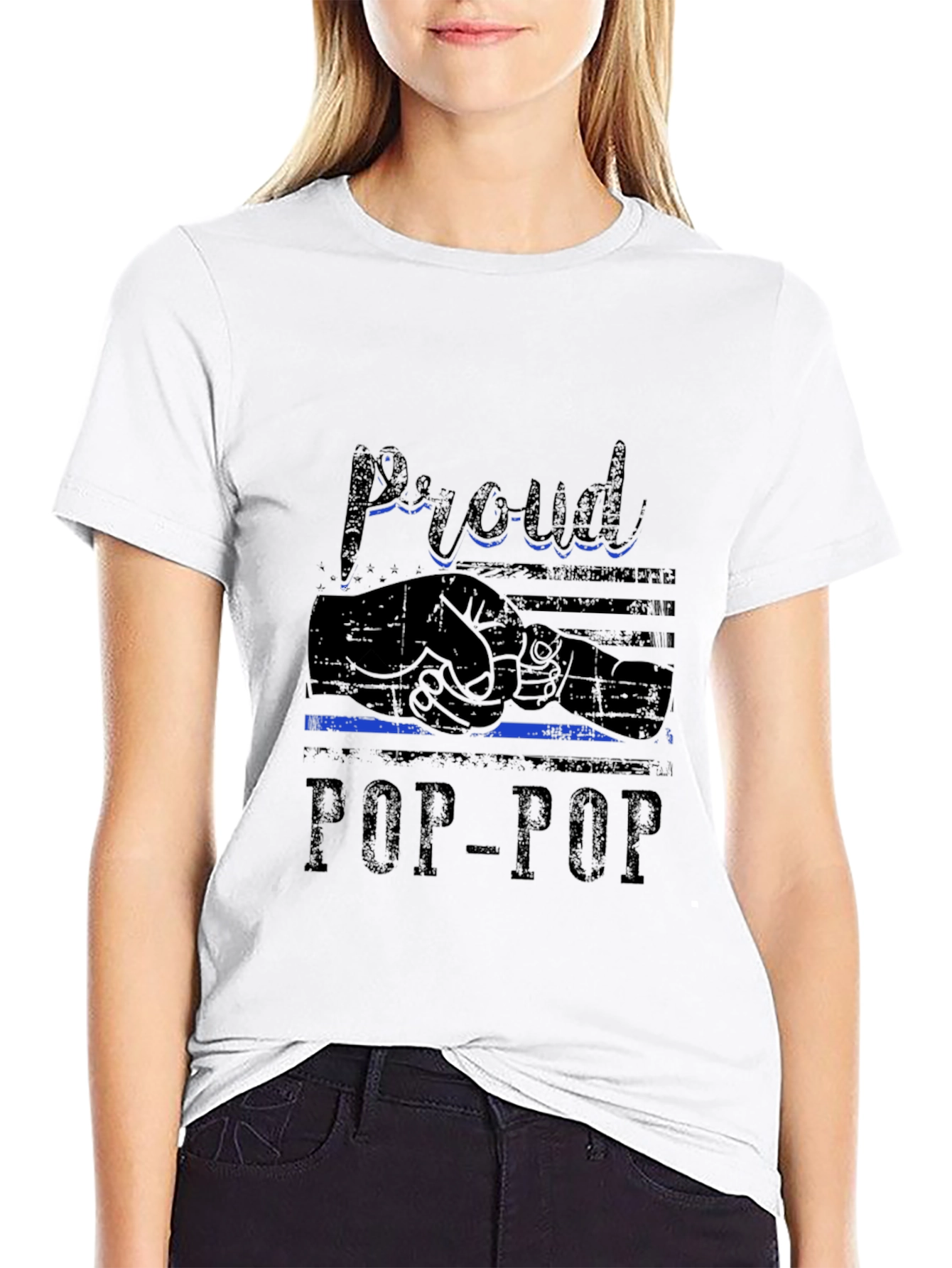 Proud Pop-Pop Black T-Shirt
