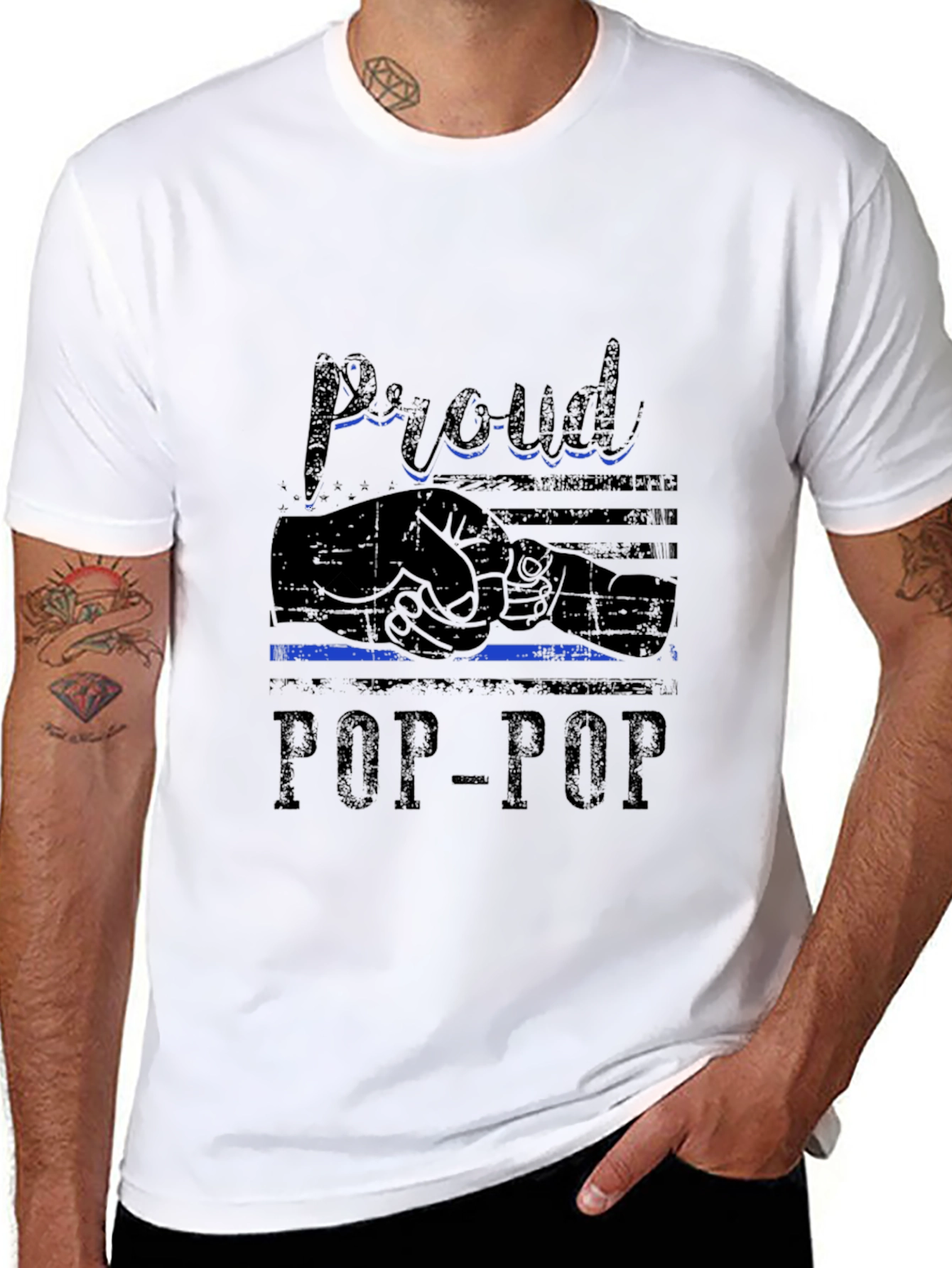 Proud Pop-Pop Black T-Shirt