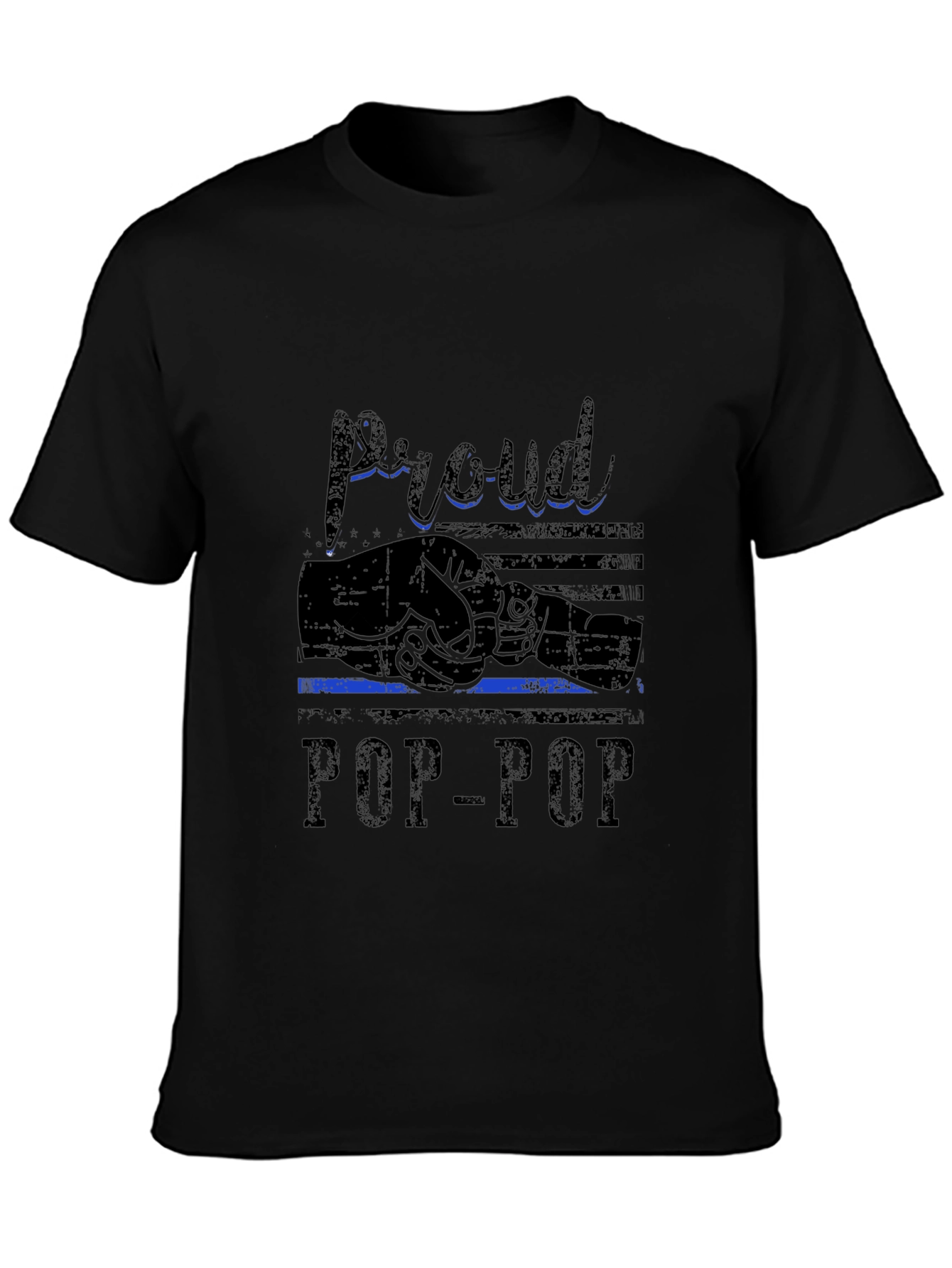 Proud Pop-Pop Black T-Shirt