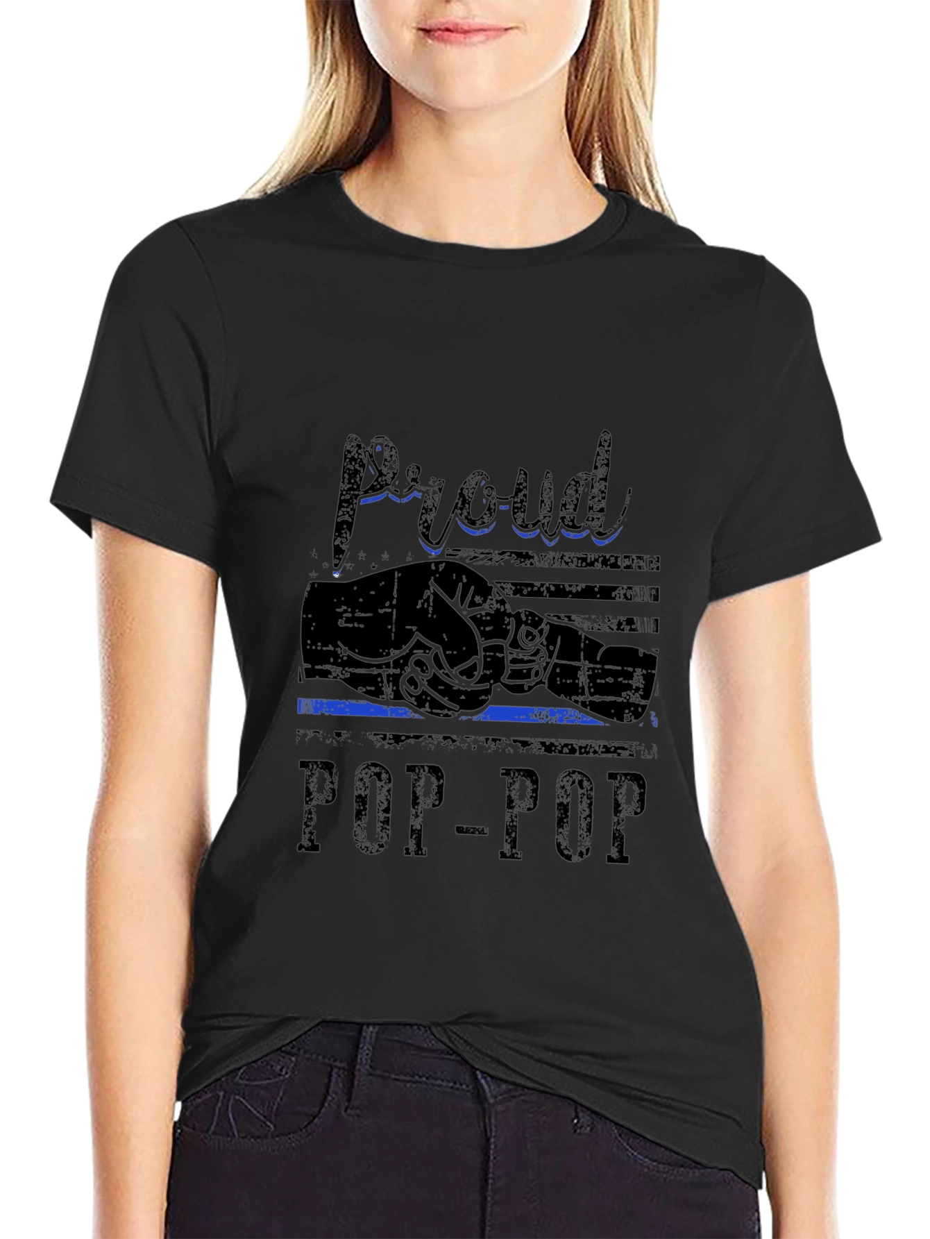 Proud Pop-Pop Black T-Shirt