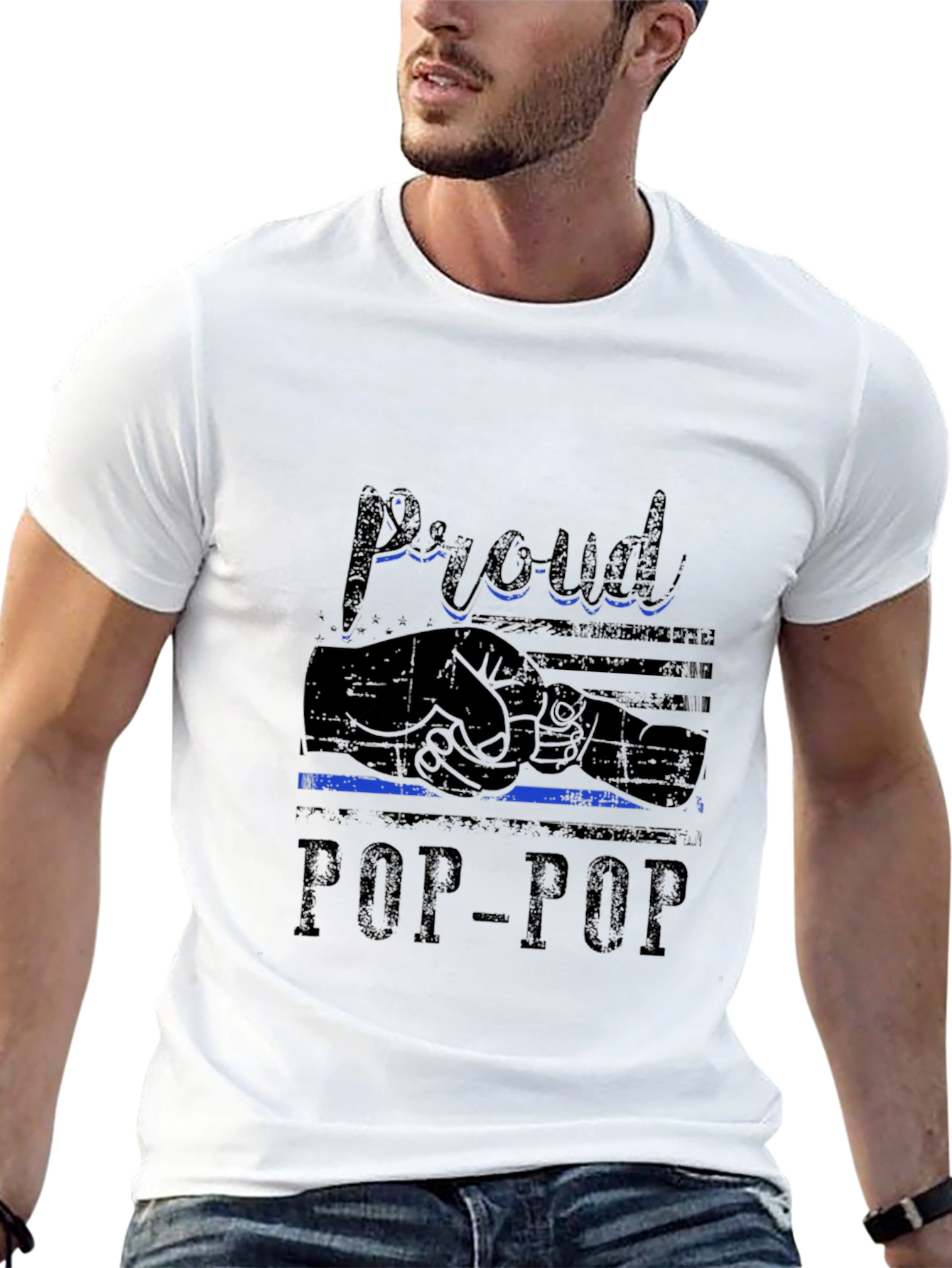 Proud Pop-Pop Black T-Shirt