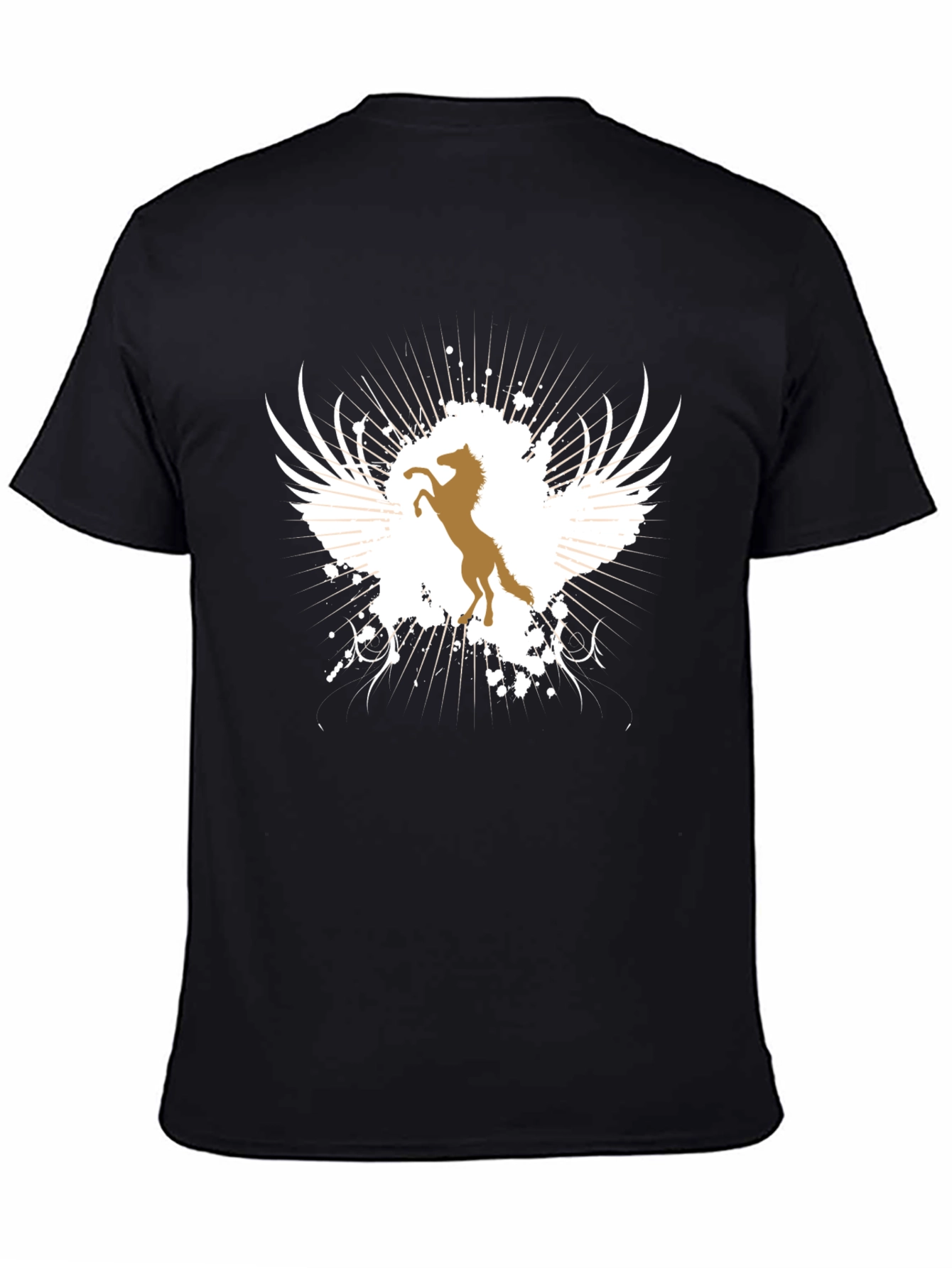 Winged Horse Graphic Tee - Black T-Shirt