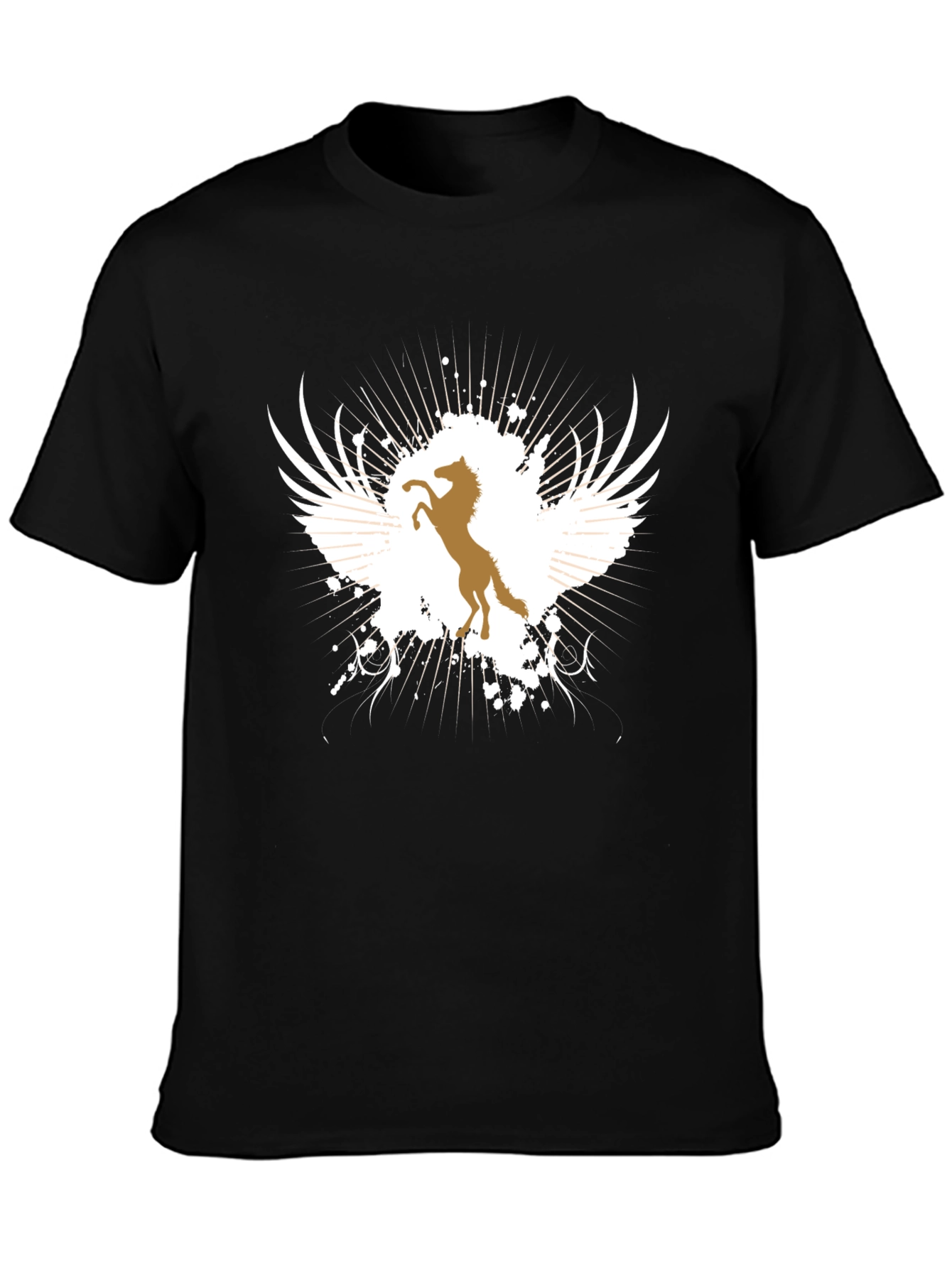 Winged Horse Graphic Tee - Black T-Shirt