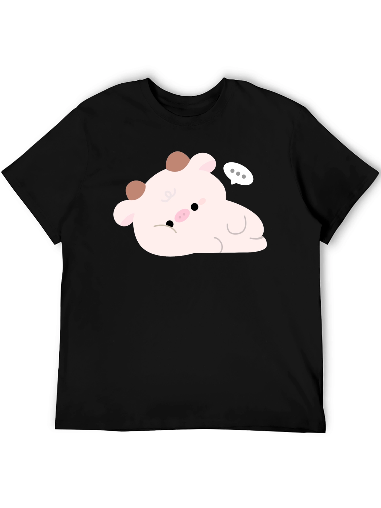 Cute Cow Graphic Tee - Black