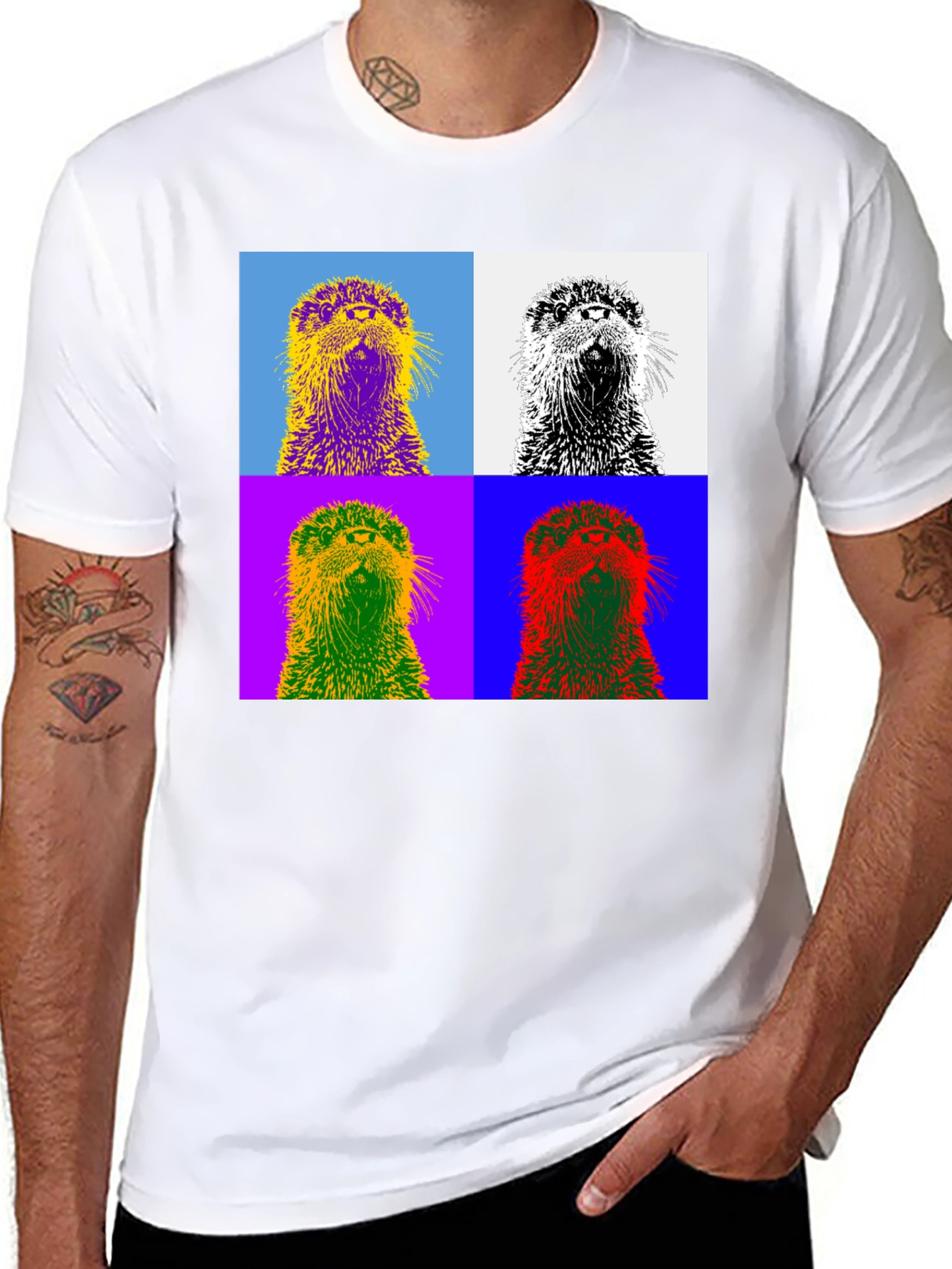 Pop Art Otter T-Shirt - Stylish Graphic Tee