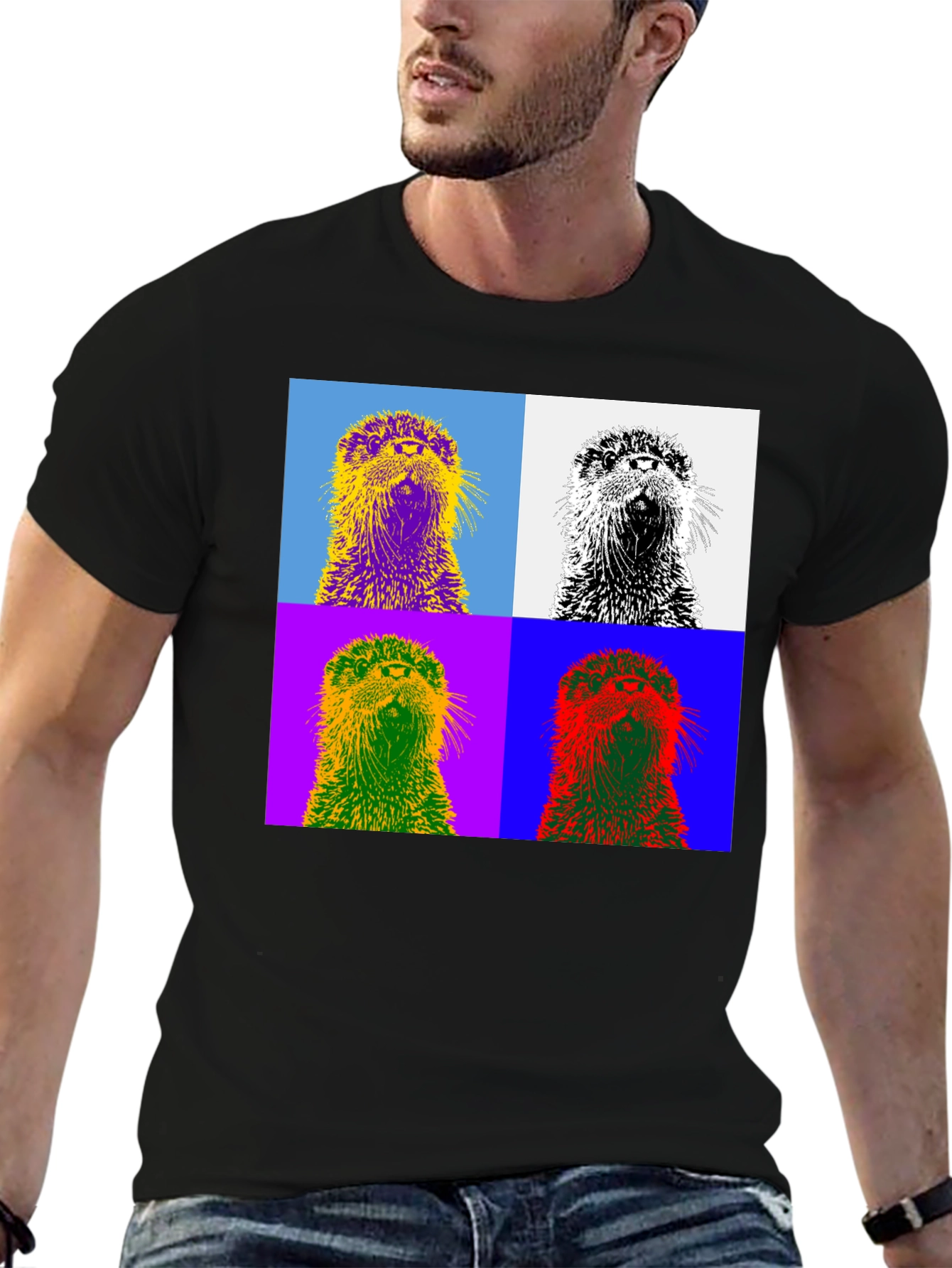 Pop Art Otter T-Shirt - Stylish Graphic Tee