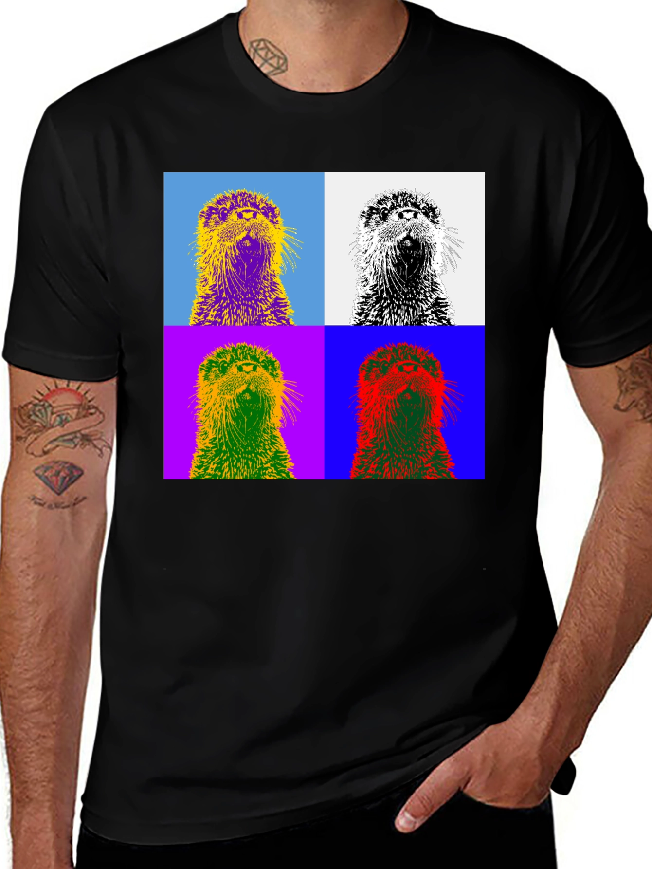 Pop Art Otter T-Shirt - Stylish Graphic Tee