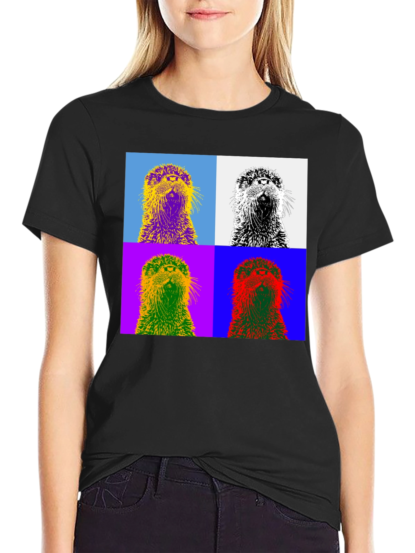 Pop Art Otter T-Shirt - Stylish Graphic Tee