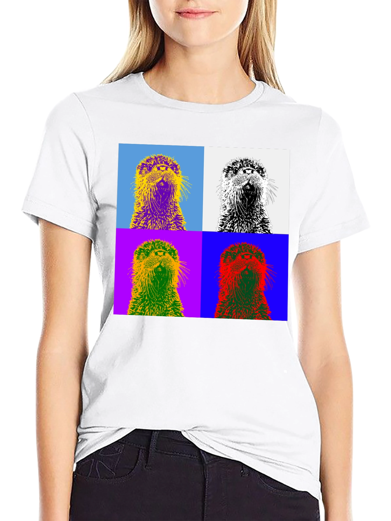 Pop Art Otter T-Shirt - Stylish Graphic Tee