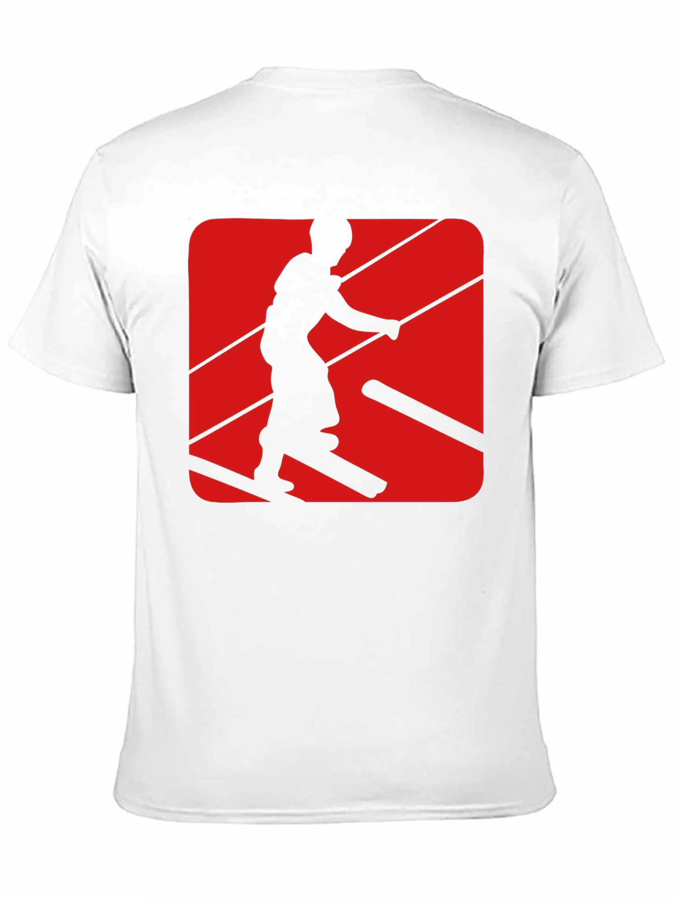 Retro Skier Graphic Tee - Black Cotton Blend T-Shirt