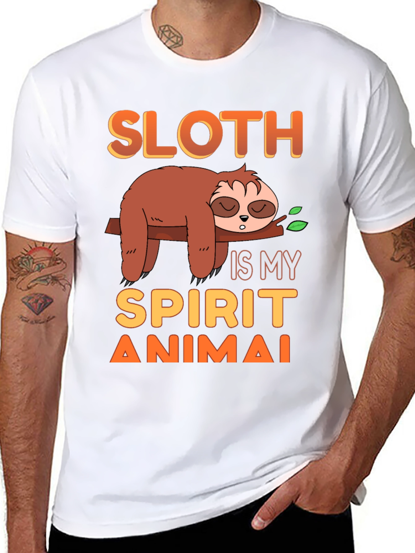 Sloth Spirit Animal Graphic T-Shirt