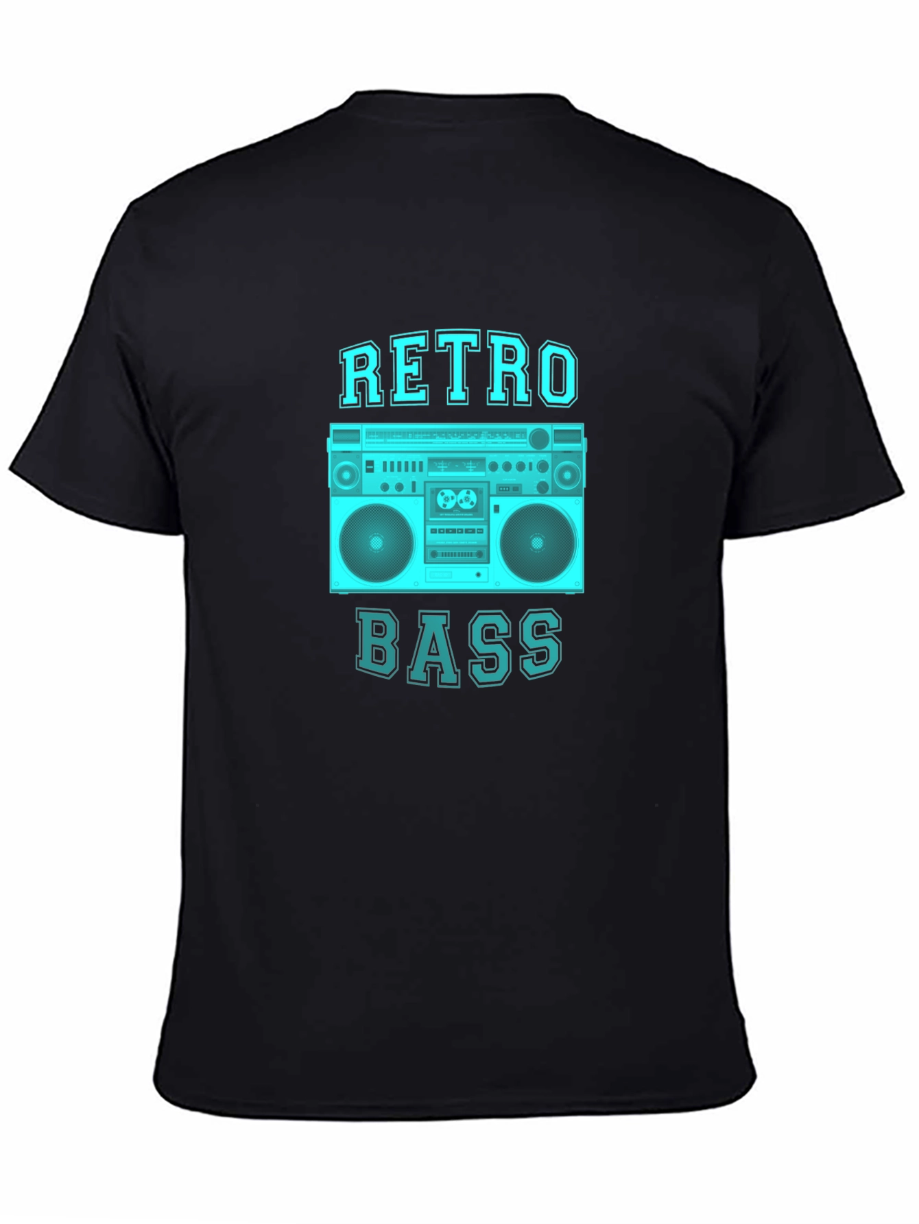 Retro Bass Graphic Tee - Black Cotton T-Shirt