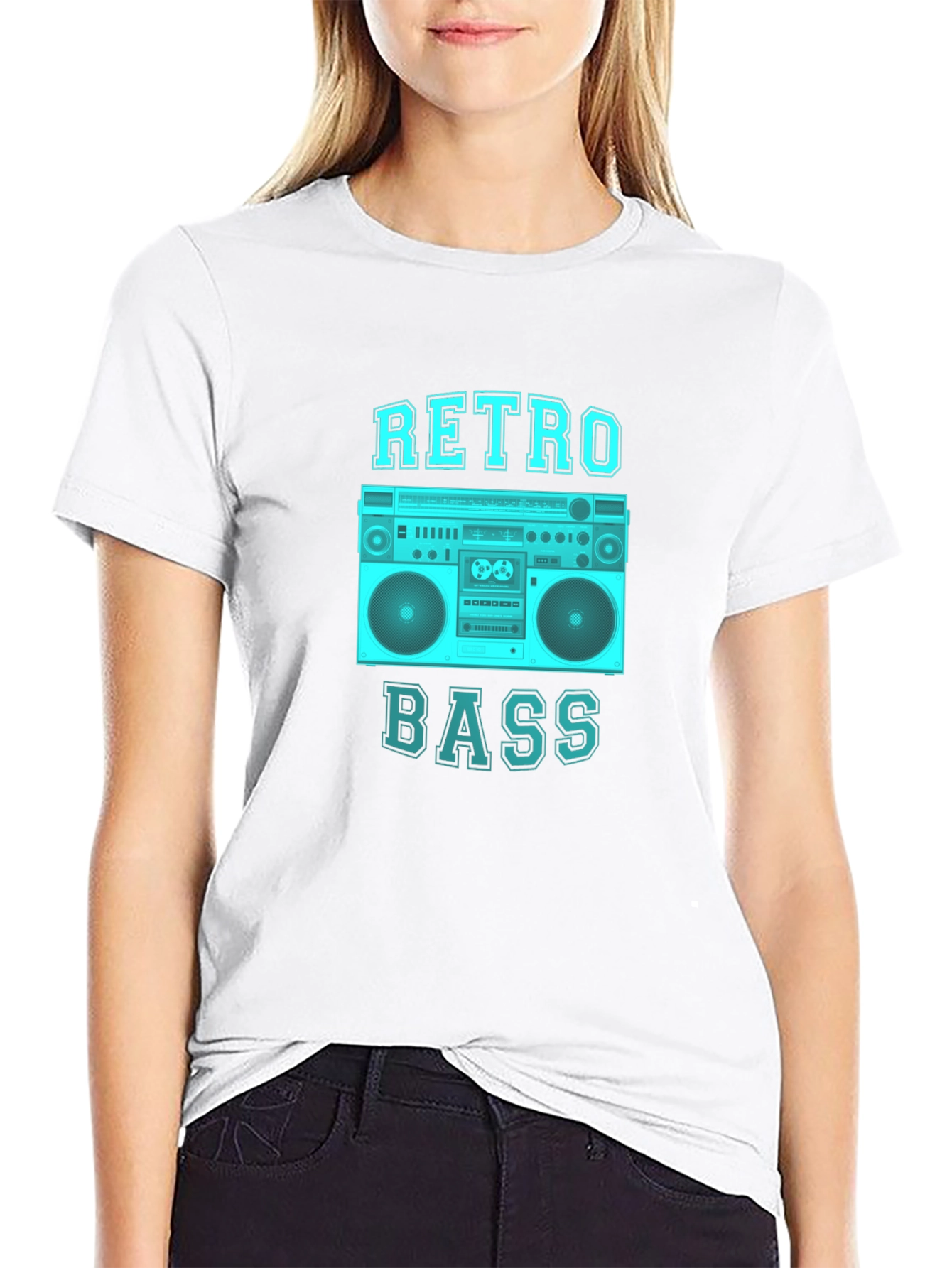 Retro Bass Graphic Tee - Black Cotton T-Shirt