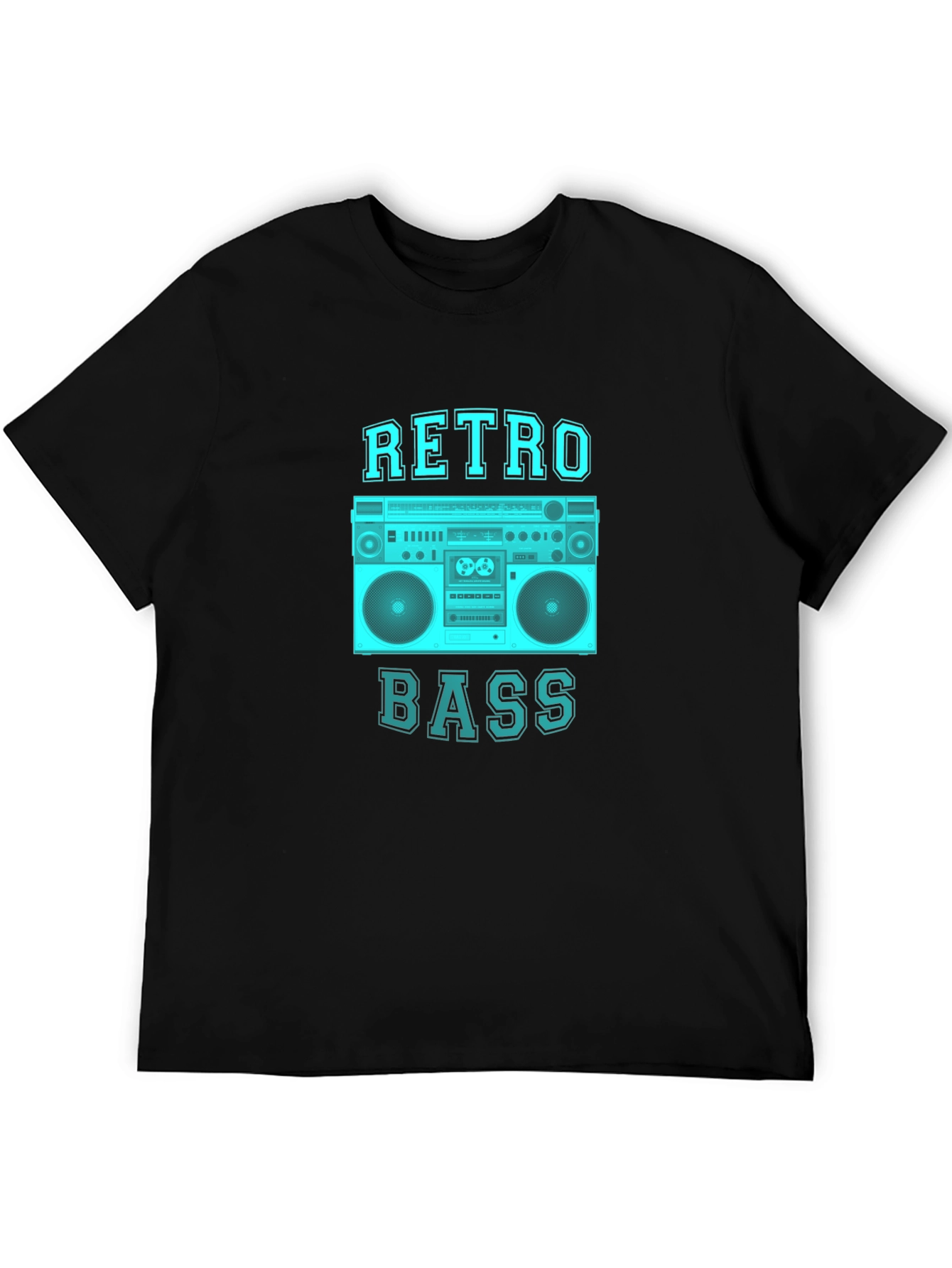 Retro Bass Graphic Tee - Black Cotton T-Shirt