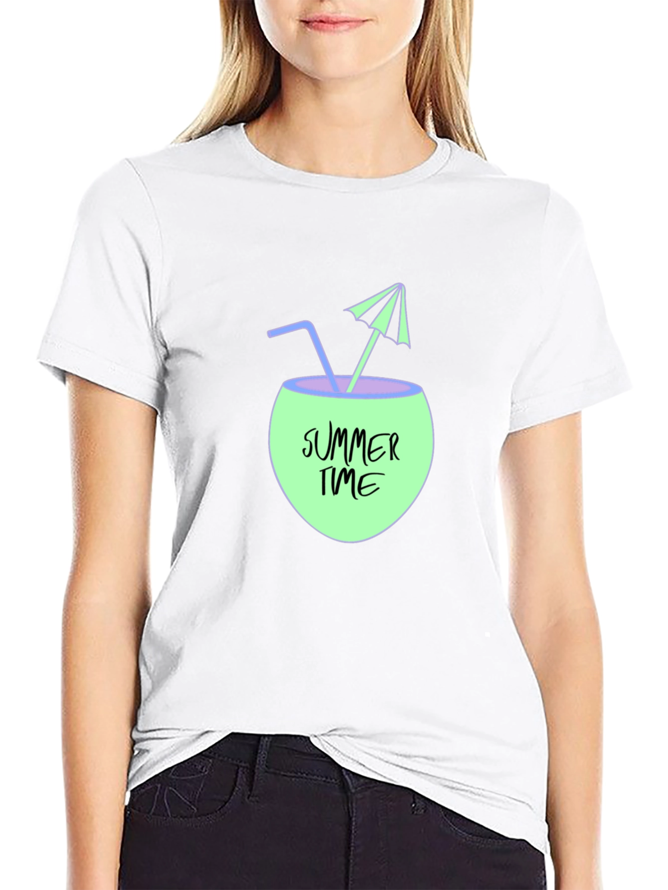 Summer Time Coconut Drink Graphic T-Shirt
