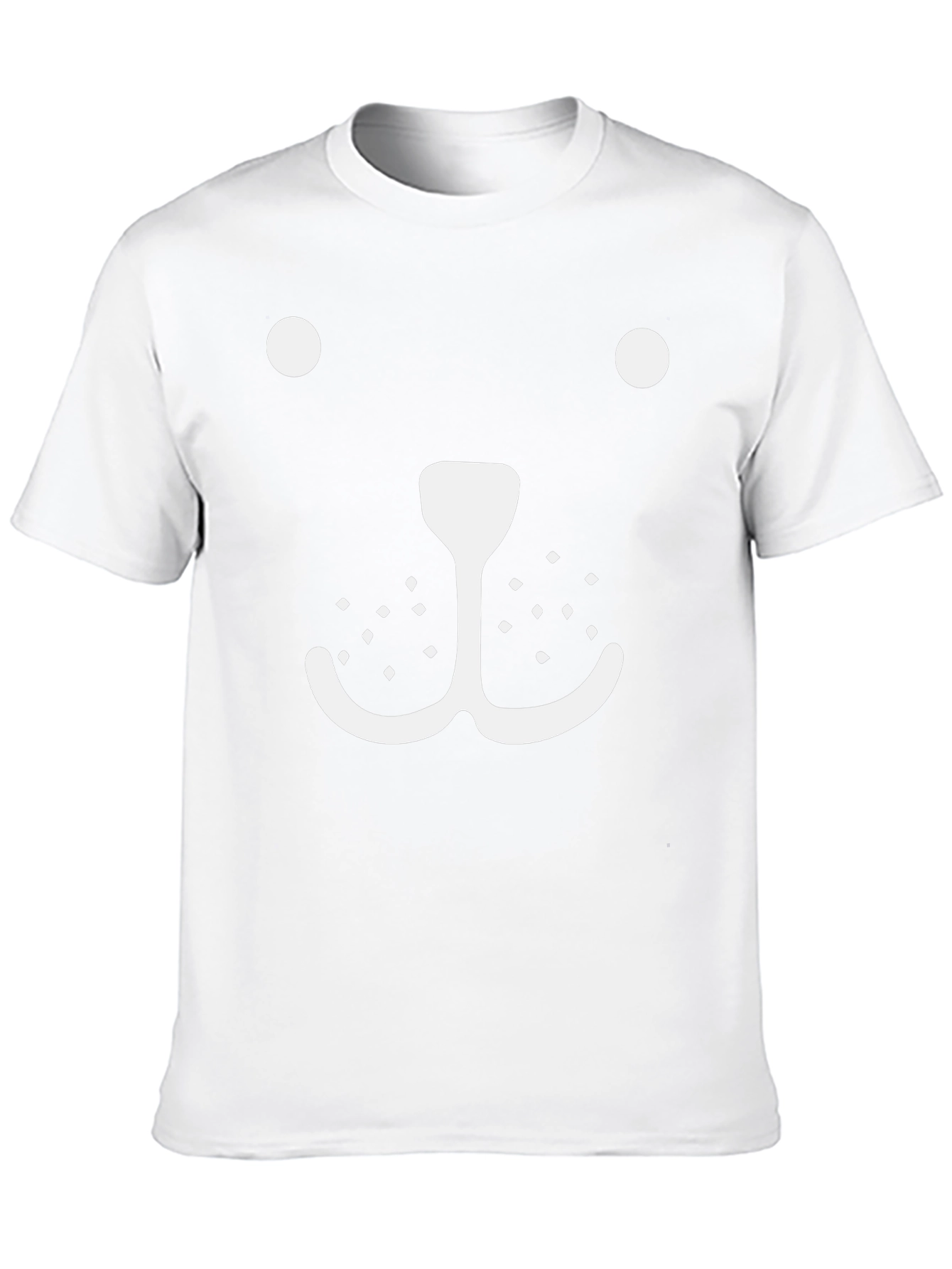 Whimsical Bear Face Graphic Tee - Black Cotton