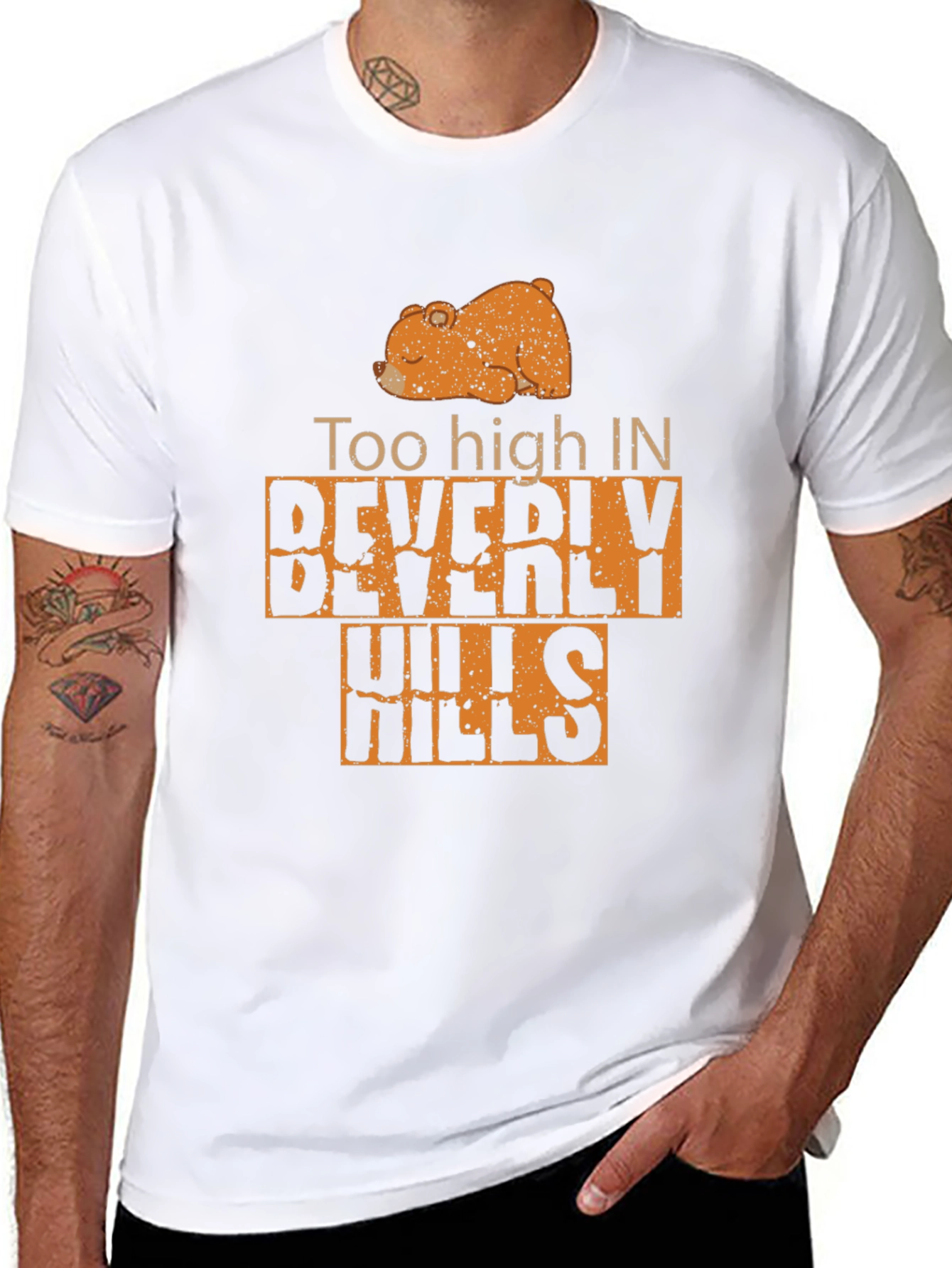 Too High in Beverly Hills Mens Black T-Shirt