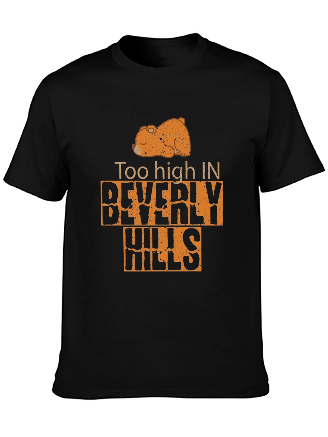 Too High in Beverly Hills Mens Black T-Shirt