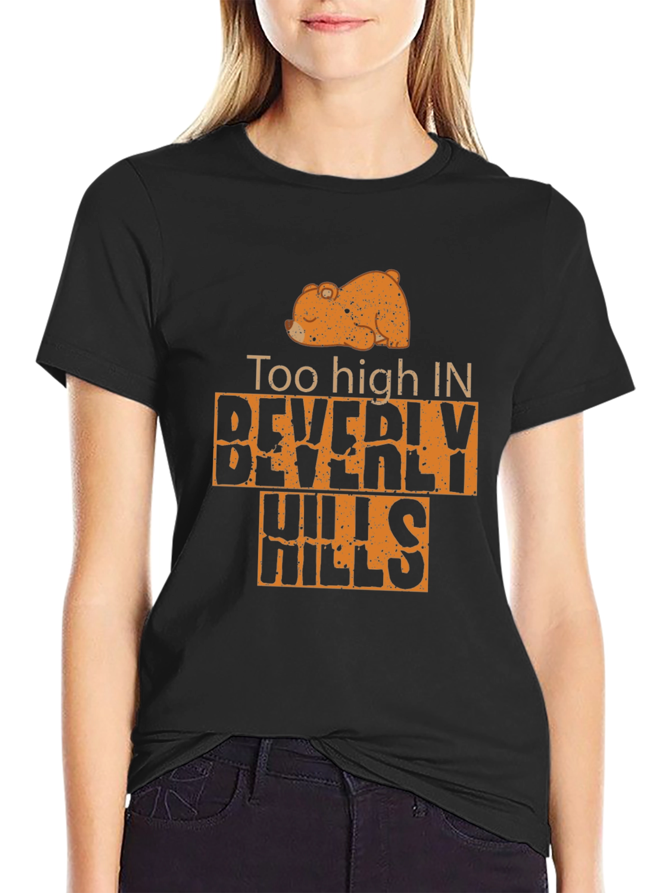 Too High in Beverly Hills Mens Black T-Shirt