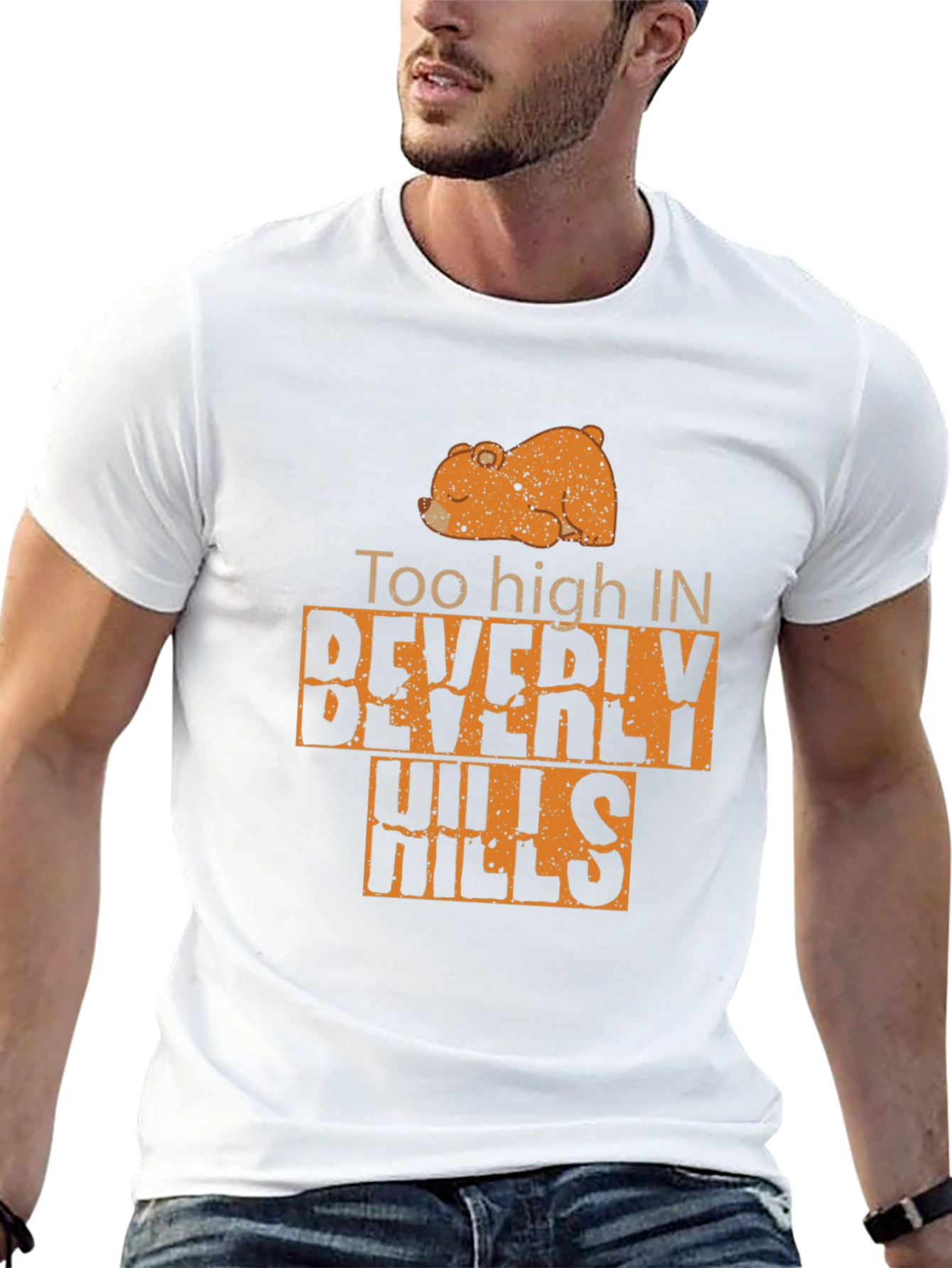 Too High in Beverly Hills Mens Black T-Shirt