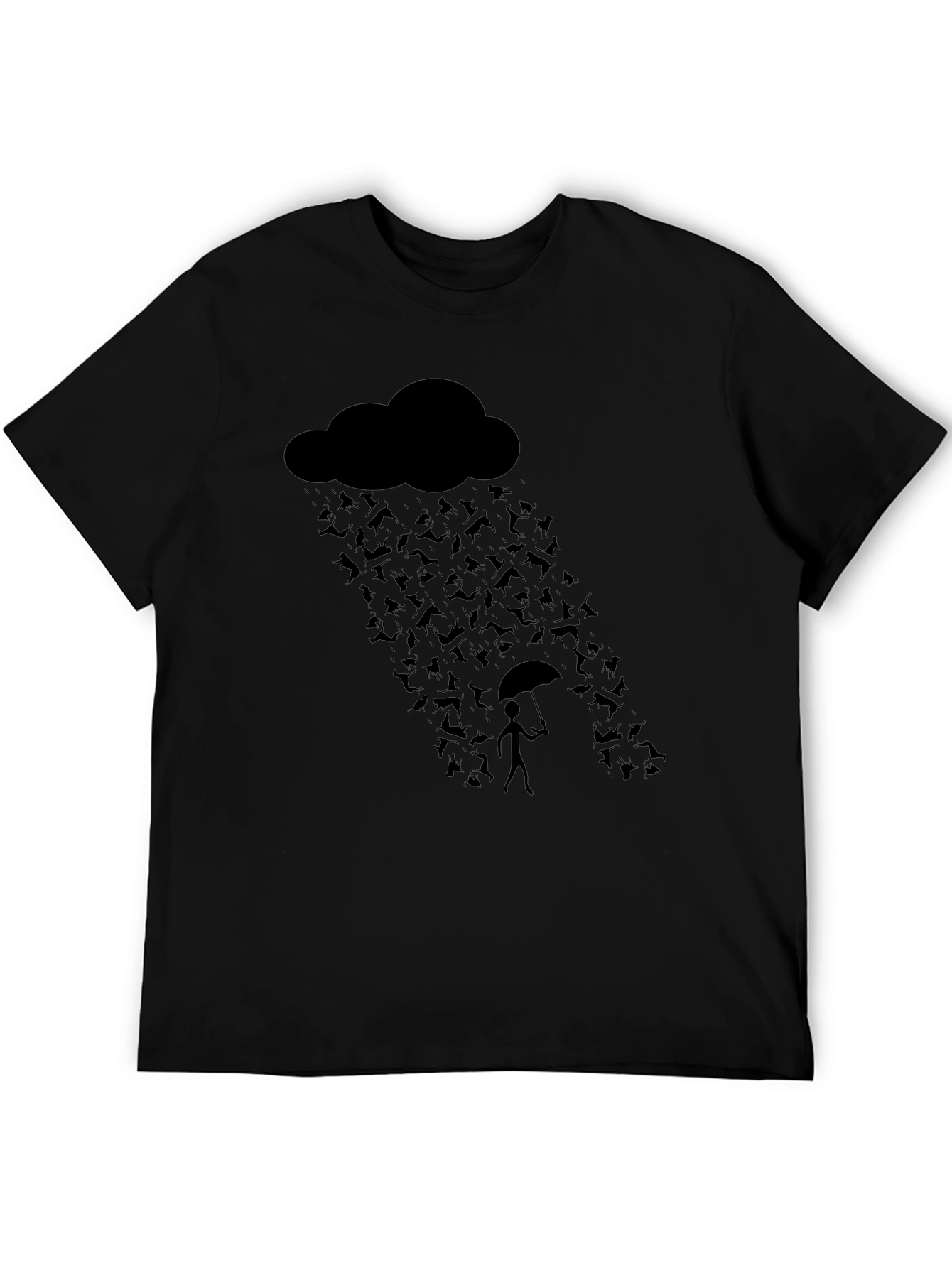 Humorous Raining Cats Graphic T-Shirt