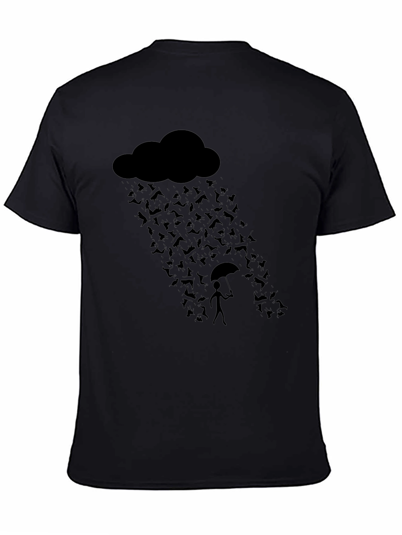 Humorous Raining Cats Graphic T-Shirt