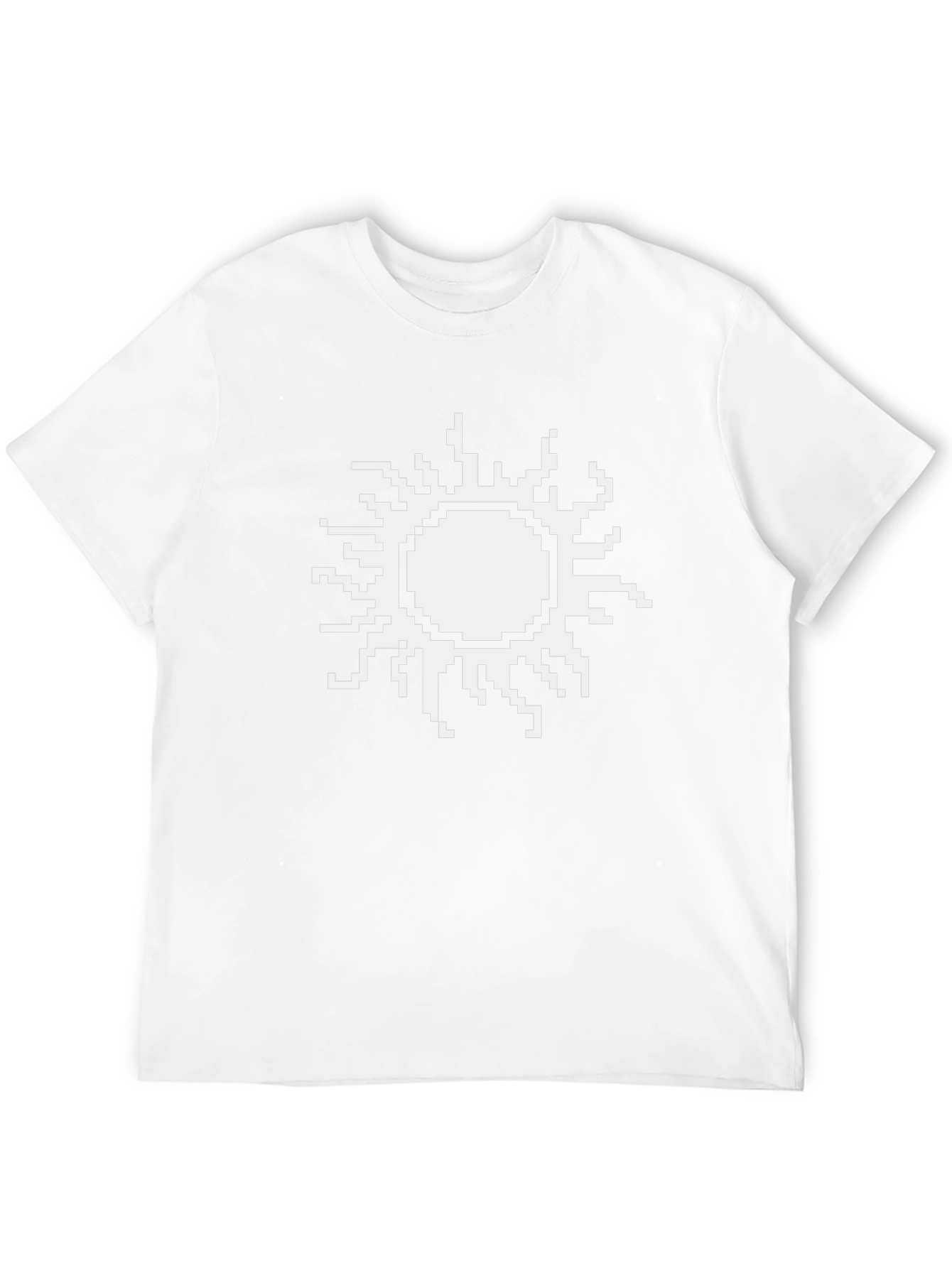 Pixel Sun Graphic Tee - Black Cotton T-Shirt