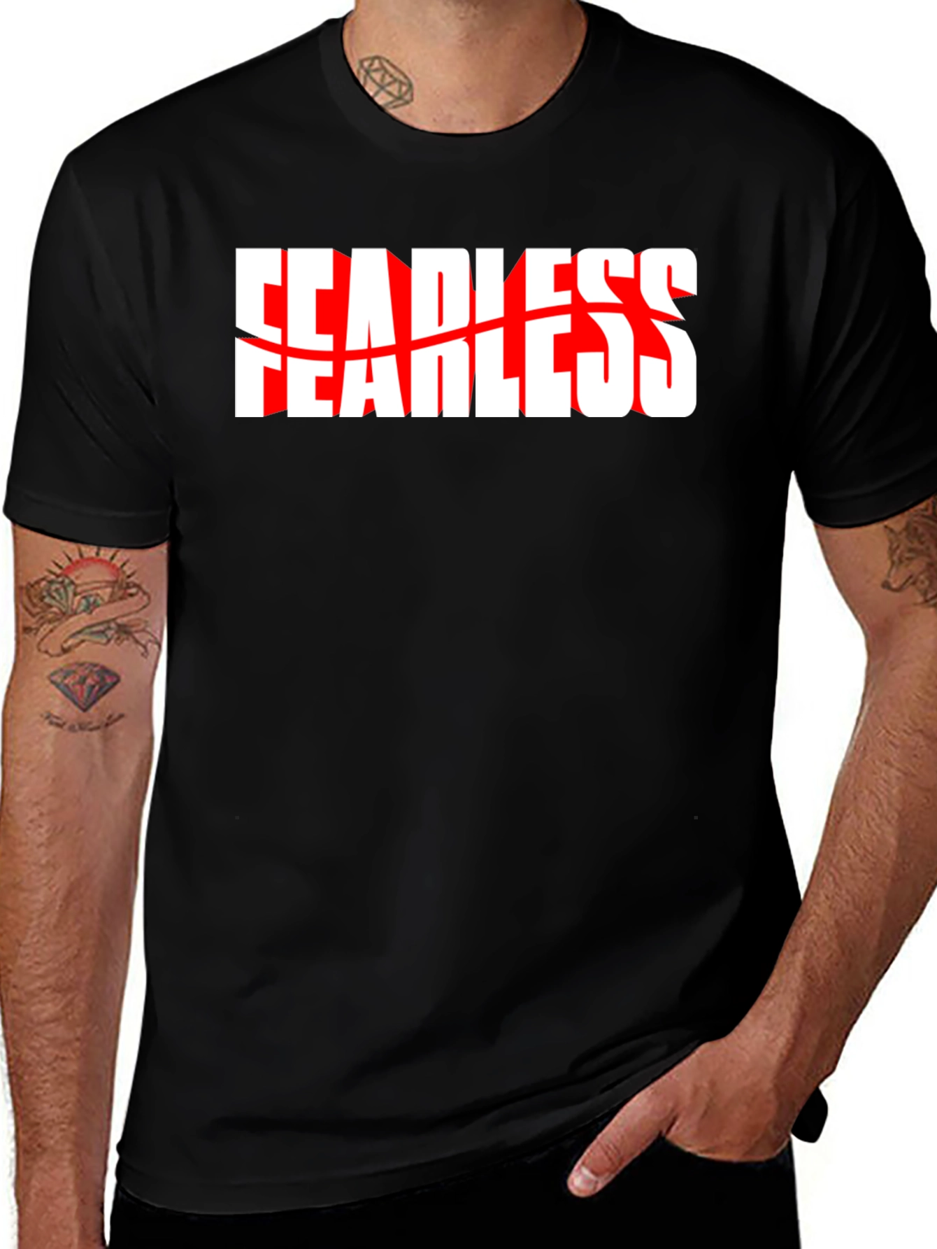 Fearless Graphic Tee - Black Crew Neck