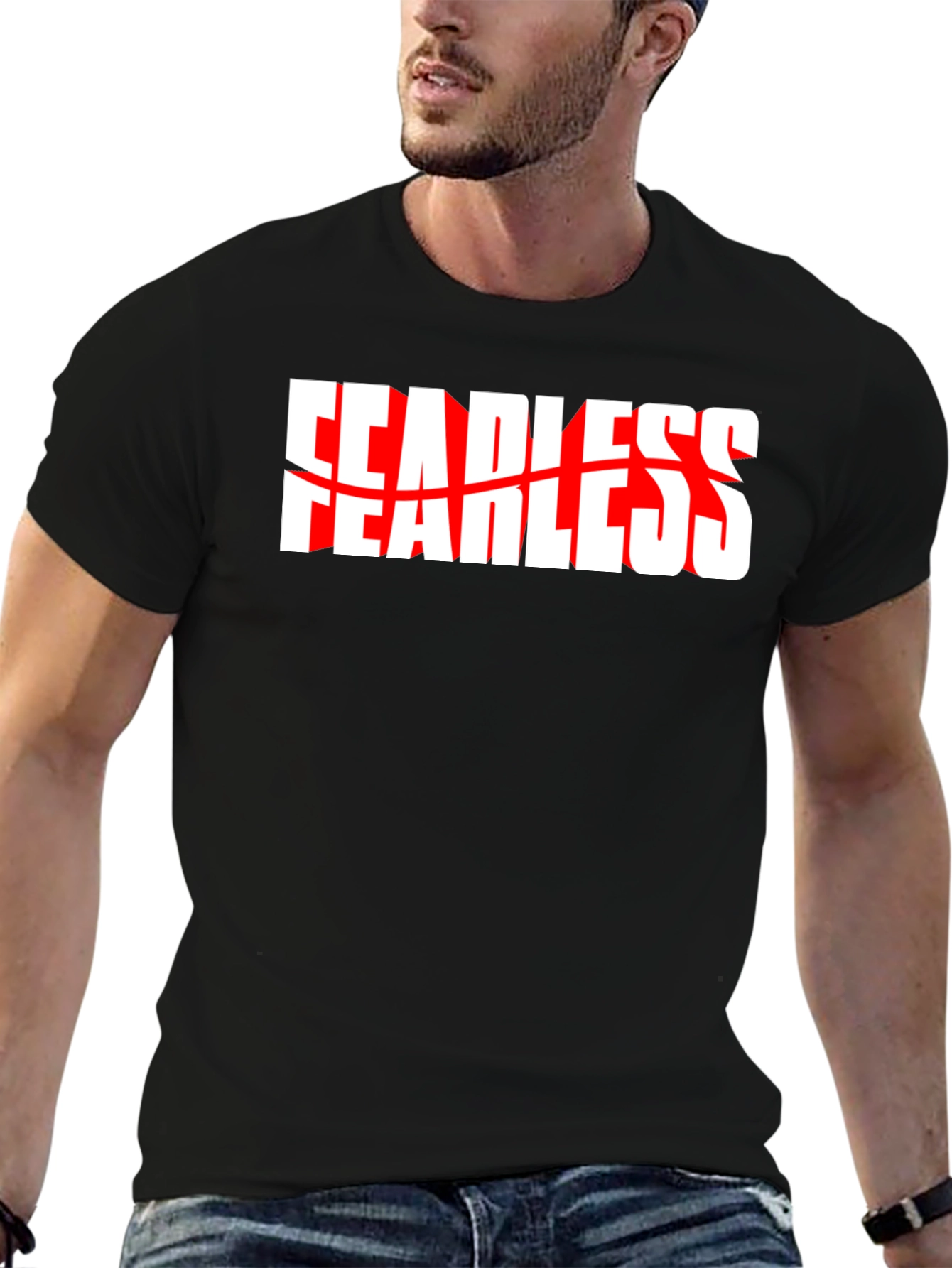 Fearless Graphic Tee - Black Crew Neck