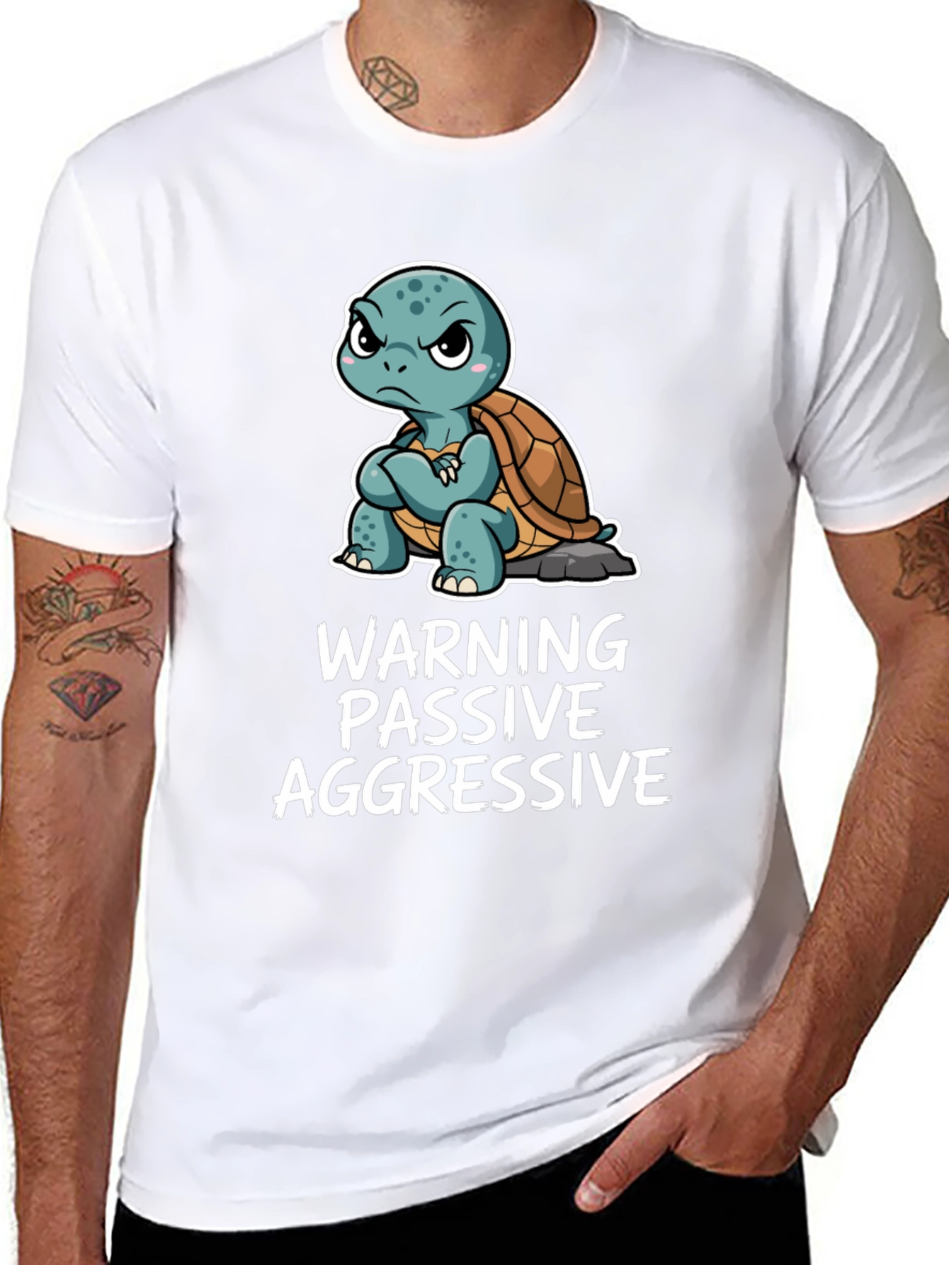 Warning Passive Aggressive Turtle Graphic Tee