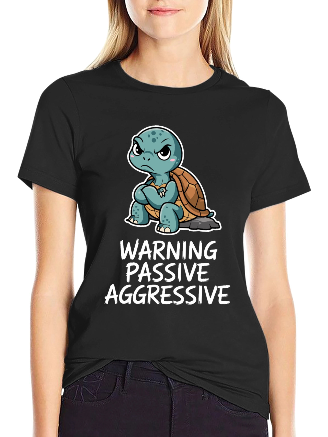 Warning Passive Aggressive Turtle Graphic Tee