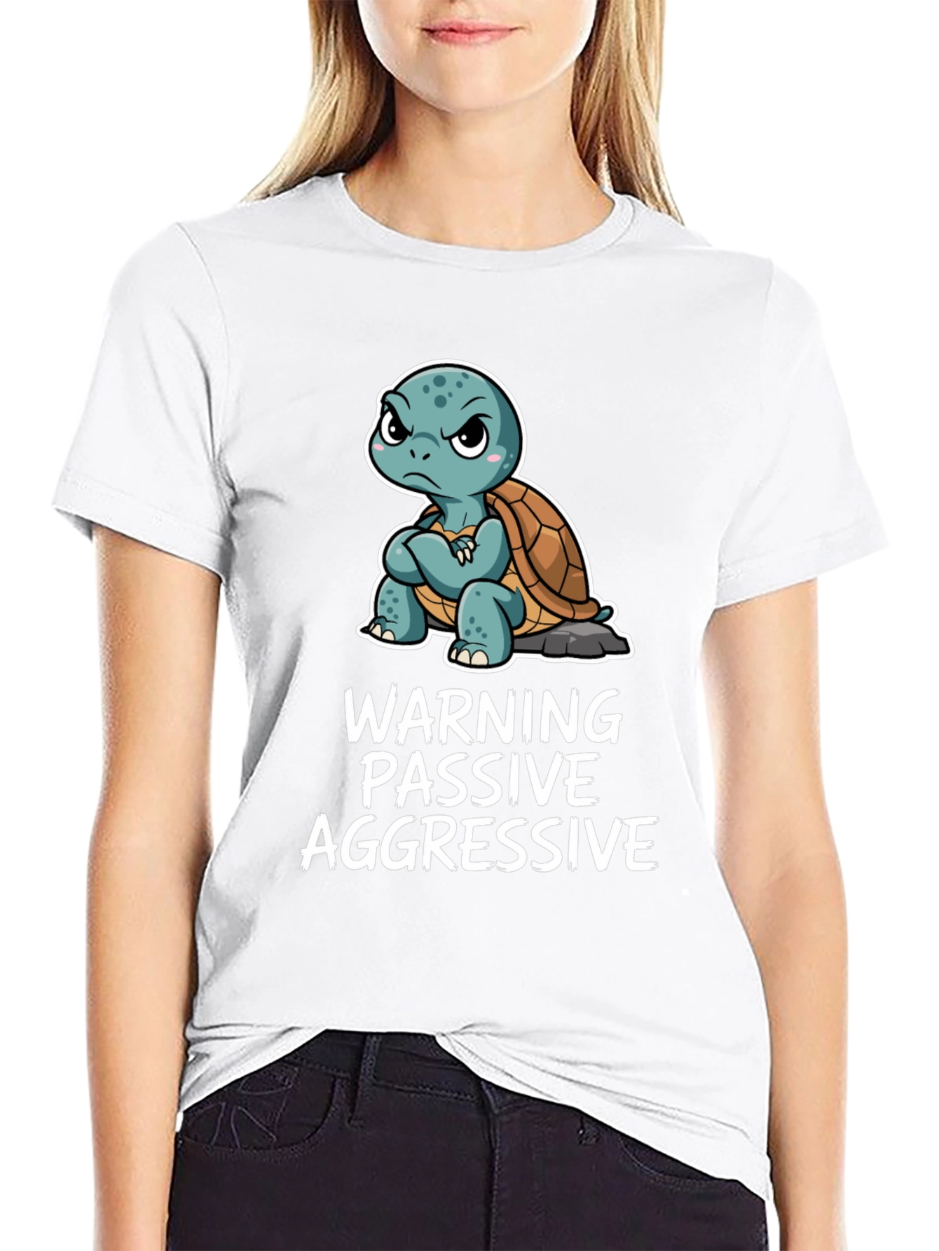 Warning Passive Aggressive Turtle Graphic Tee
