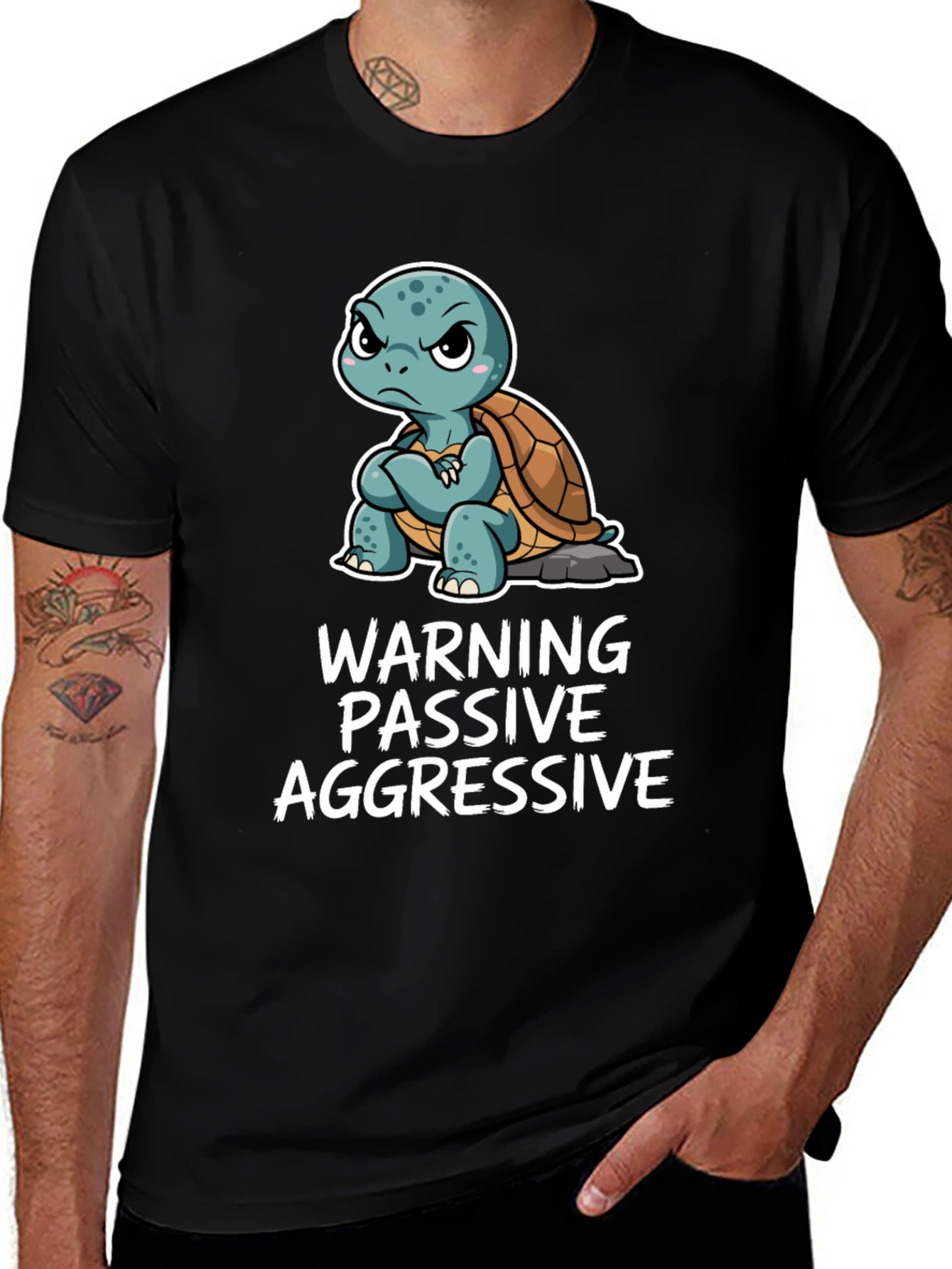 Warning Passive Aggressive Turtle Graphic Tee