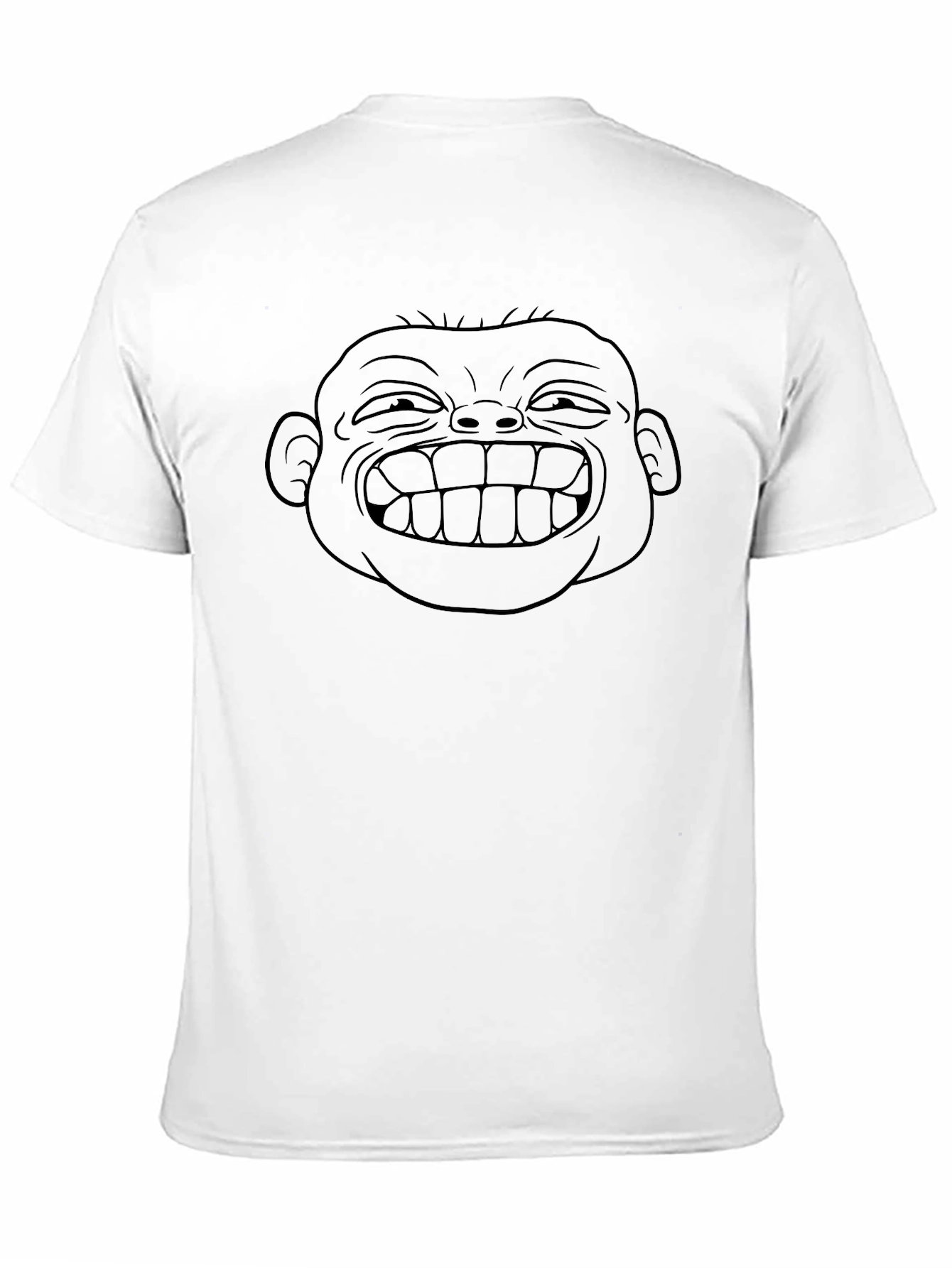 Funny Graphic Tee - Goofy Face Print Black T-Shirt