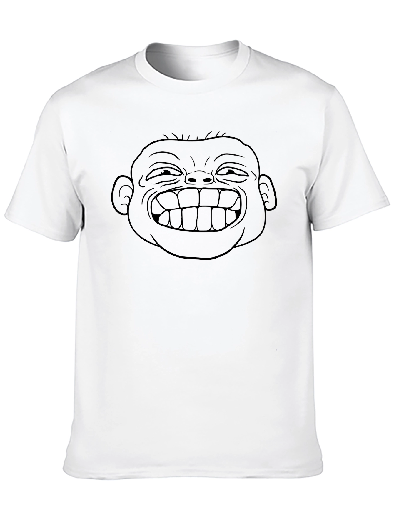 Funny Graphic Tee - Goofy Face Print Black T-Shirt