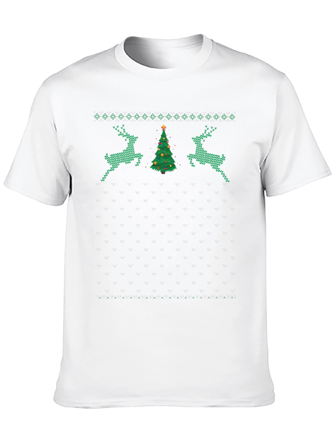 Christmas Deer Tree Pattern T-Shirt