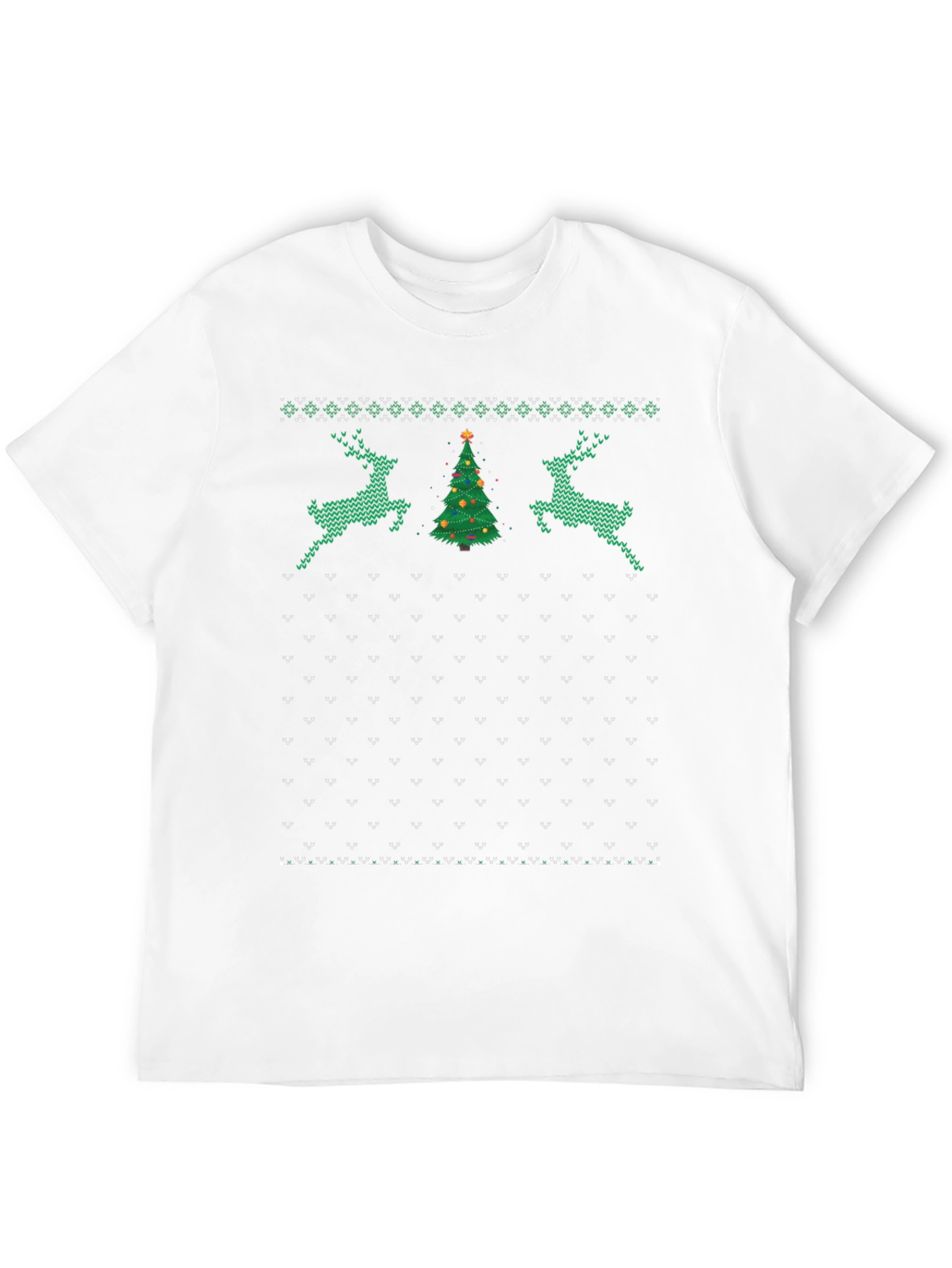 Christmas Deer Tree Pattern T-Shirt