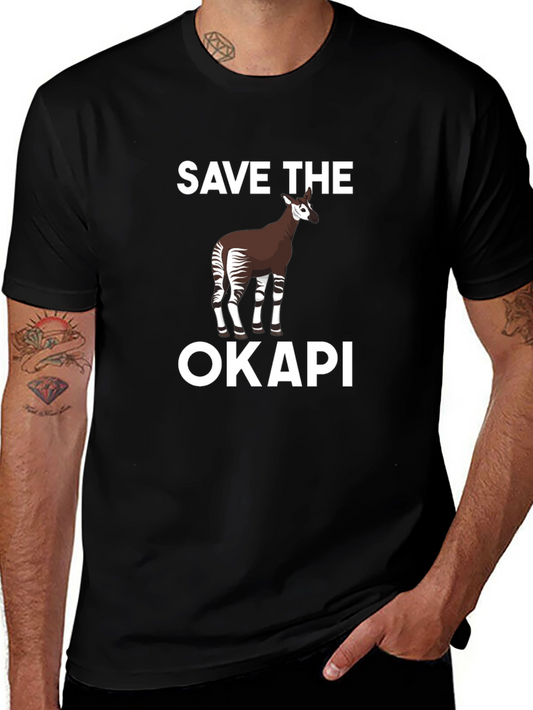 Save the Okapi Graphic Tee - Black Cotton T-Shirt