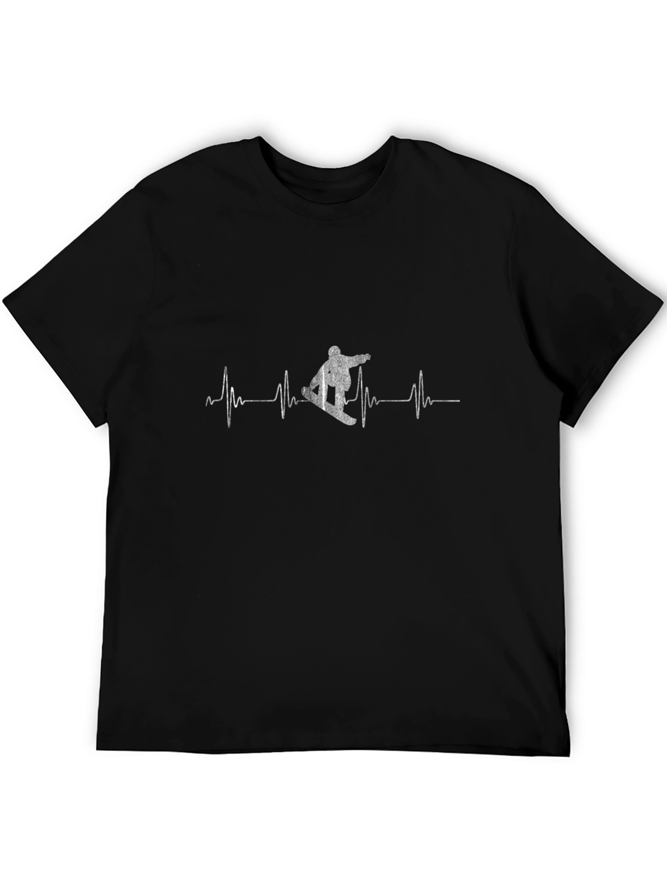 Snowboard Heartbeat T-Shirt - Black