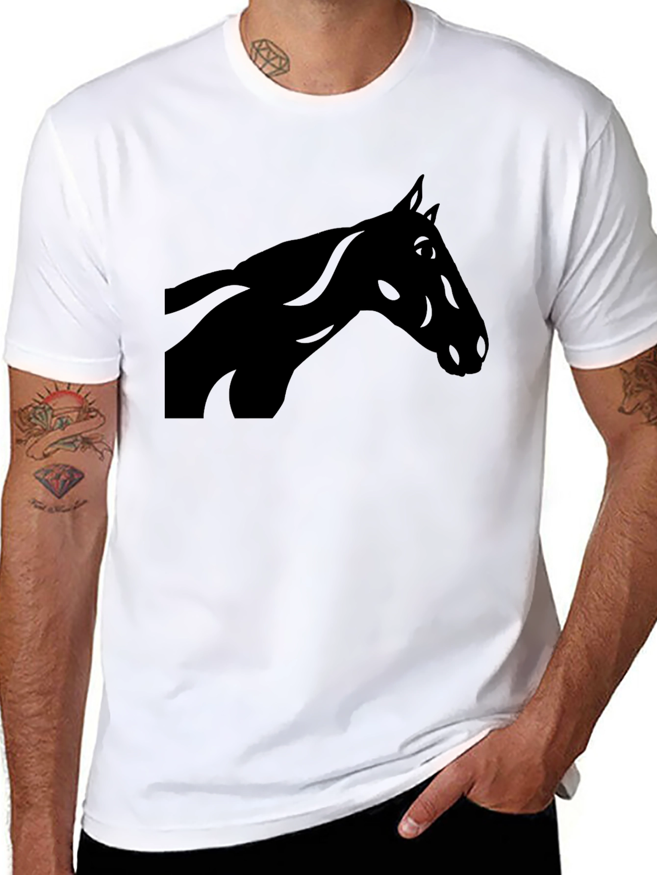 Black Horse Silhouette Graphic Tee