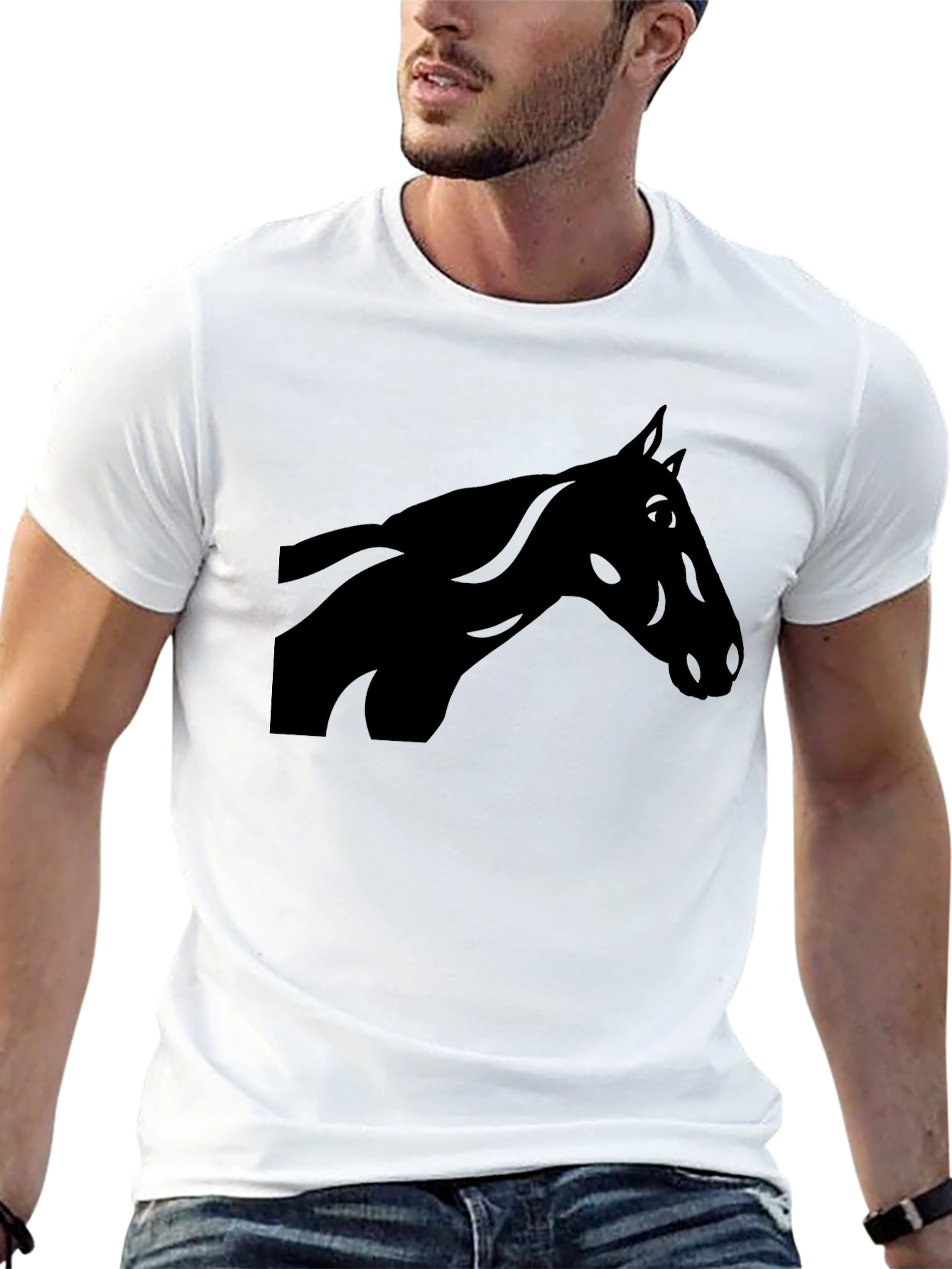 Black Horse Silhouette Graphic Tee