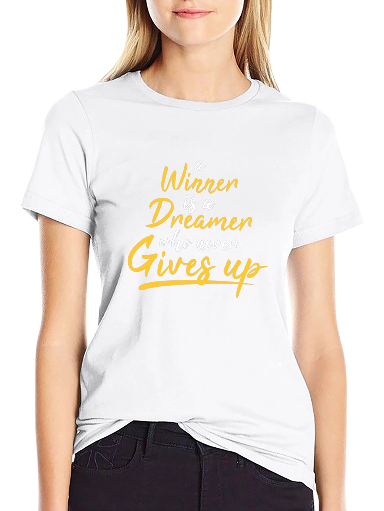 Motivational Dreamer Winner Black T-Shirt