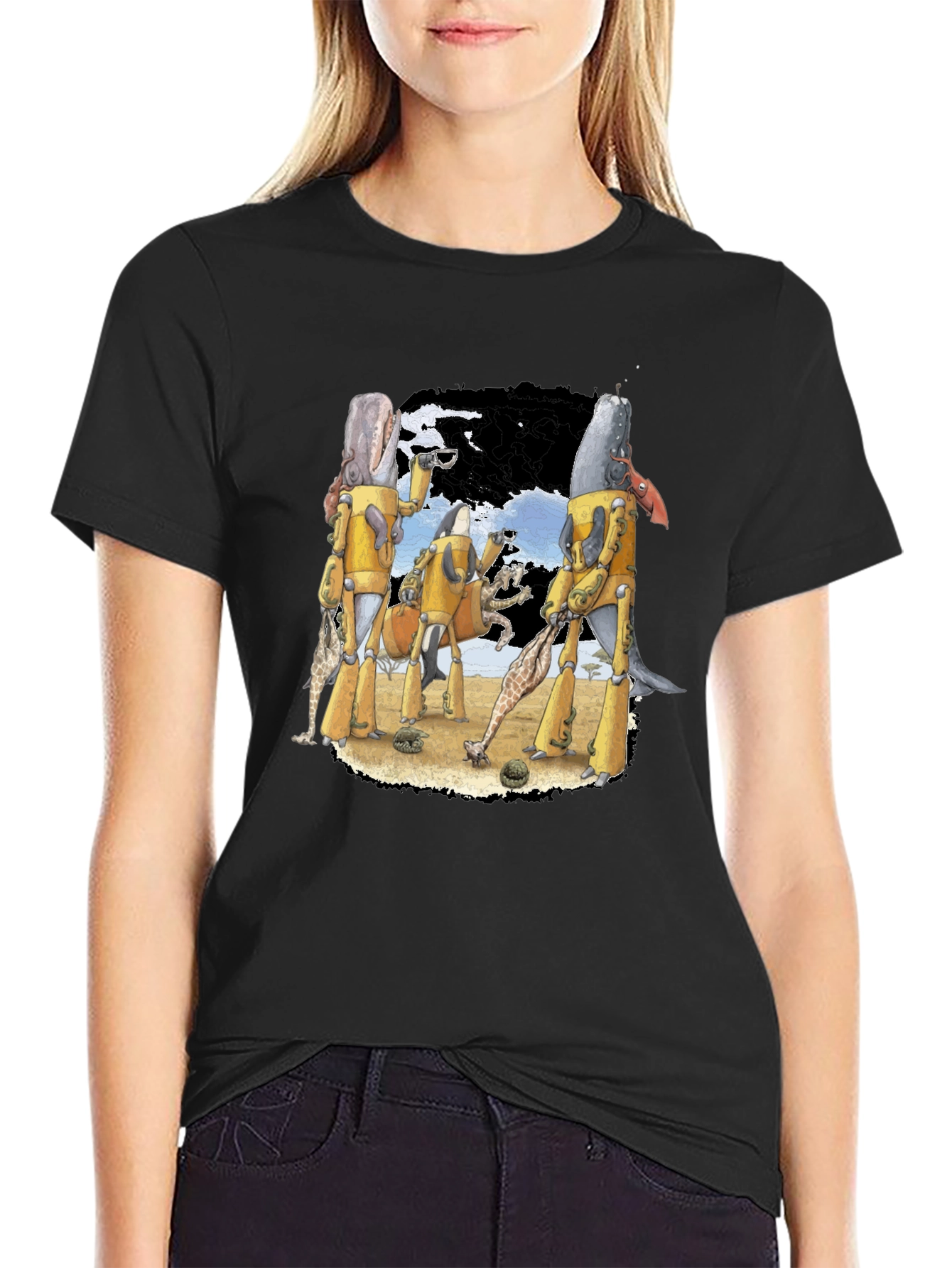 Whimsical Robotic Whale Adventure Graphic Tee