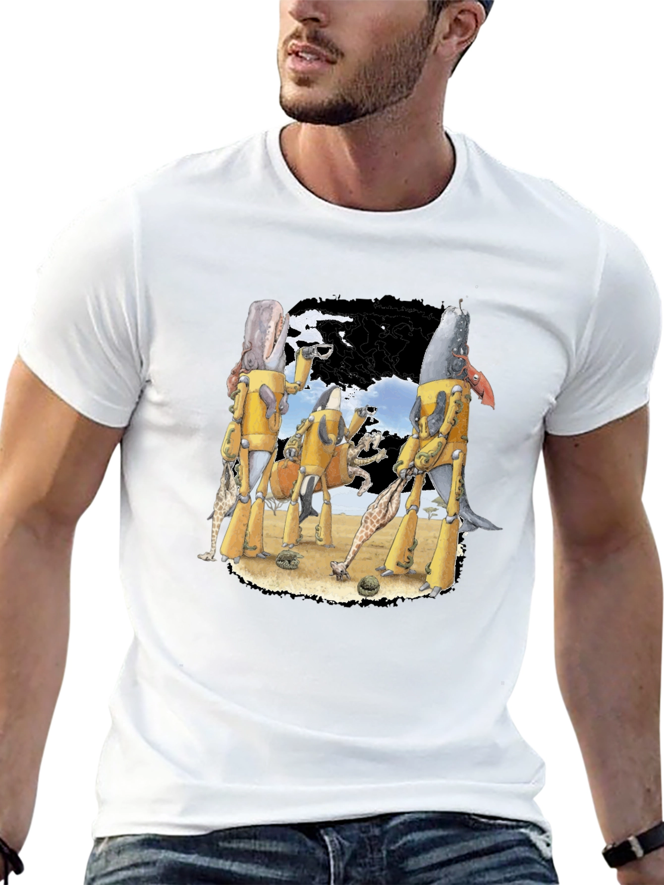 Whimsical Robotic Whale Adventure Graphic Tee