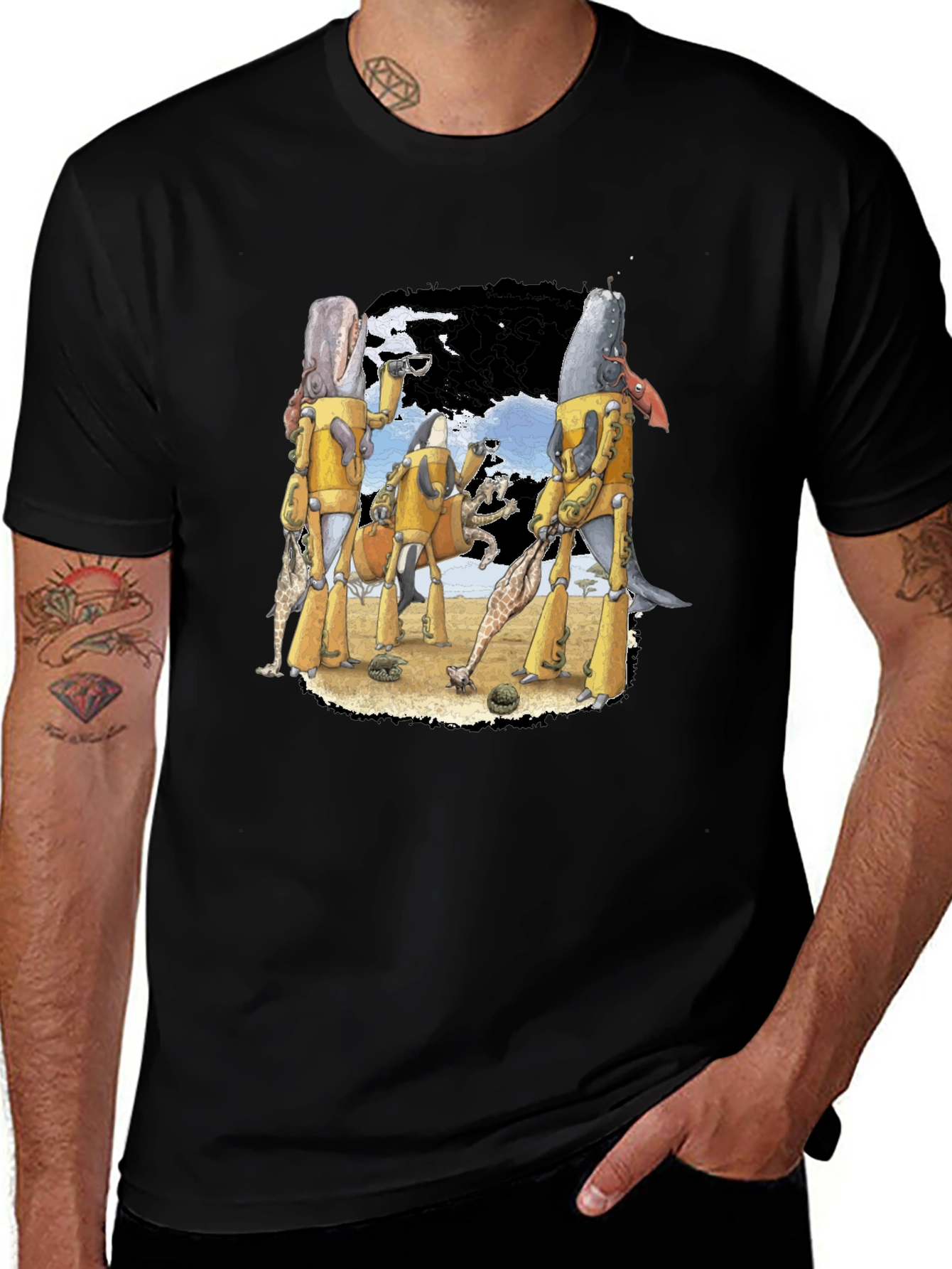 Whimsical Robotic Whale Adventure Graphic Tee