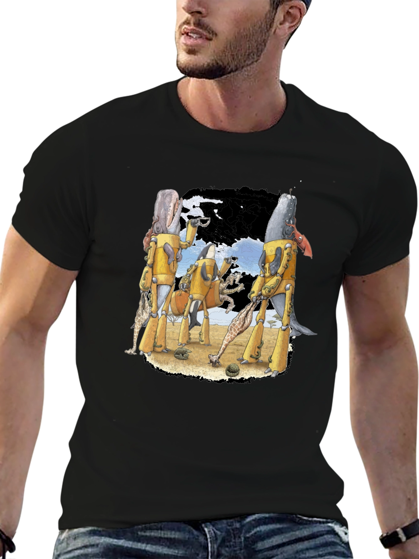 Whimsical Robotic Whale Adventure Graphic Tee