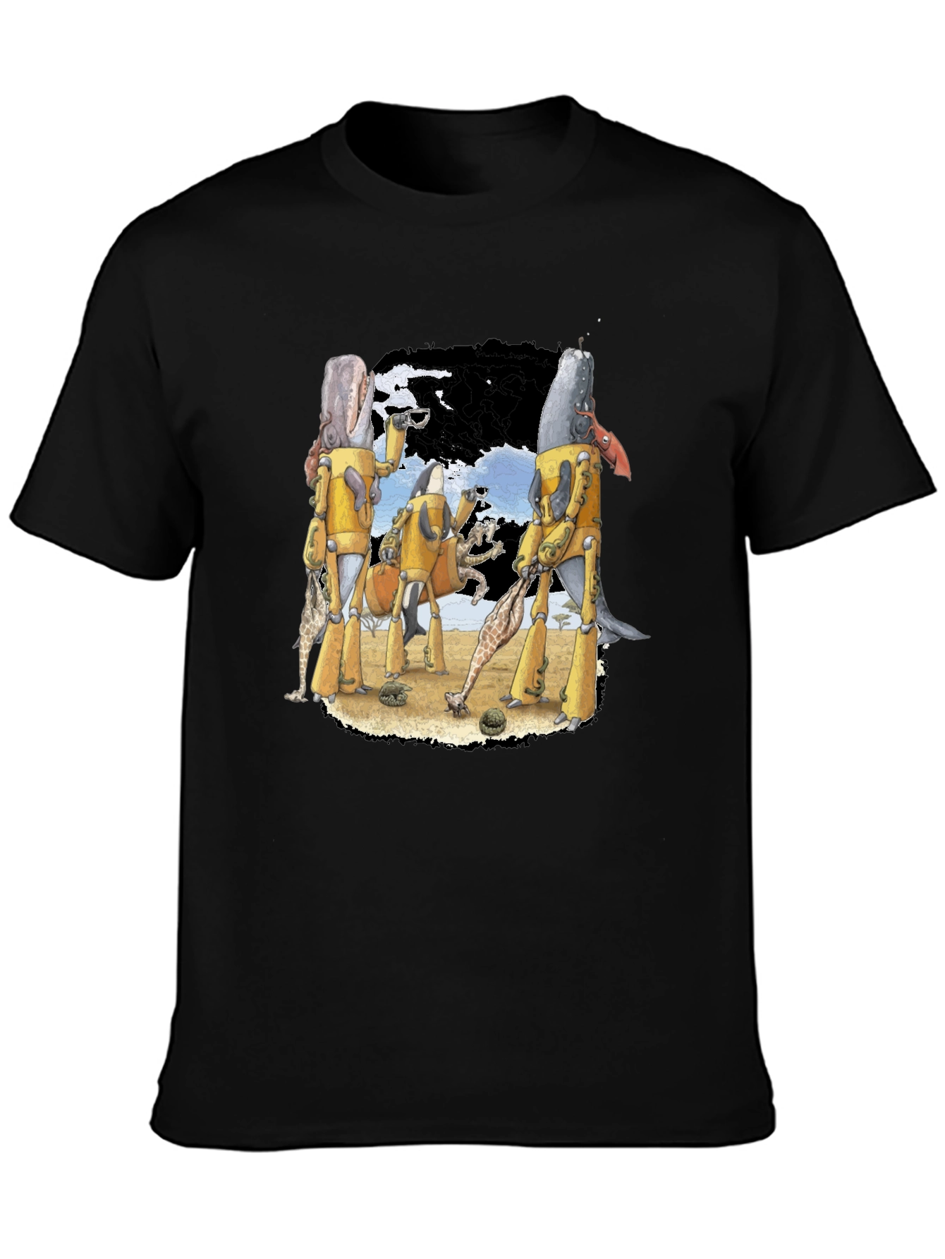 Whimsical Robotic Whale Adventure Graphic Tee