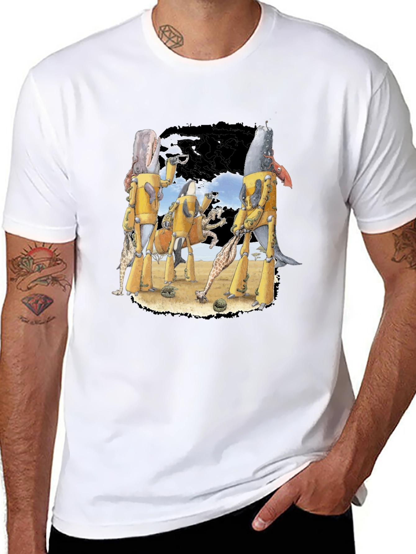 Whimsical Robotic Whale Adventure Graphic Tee